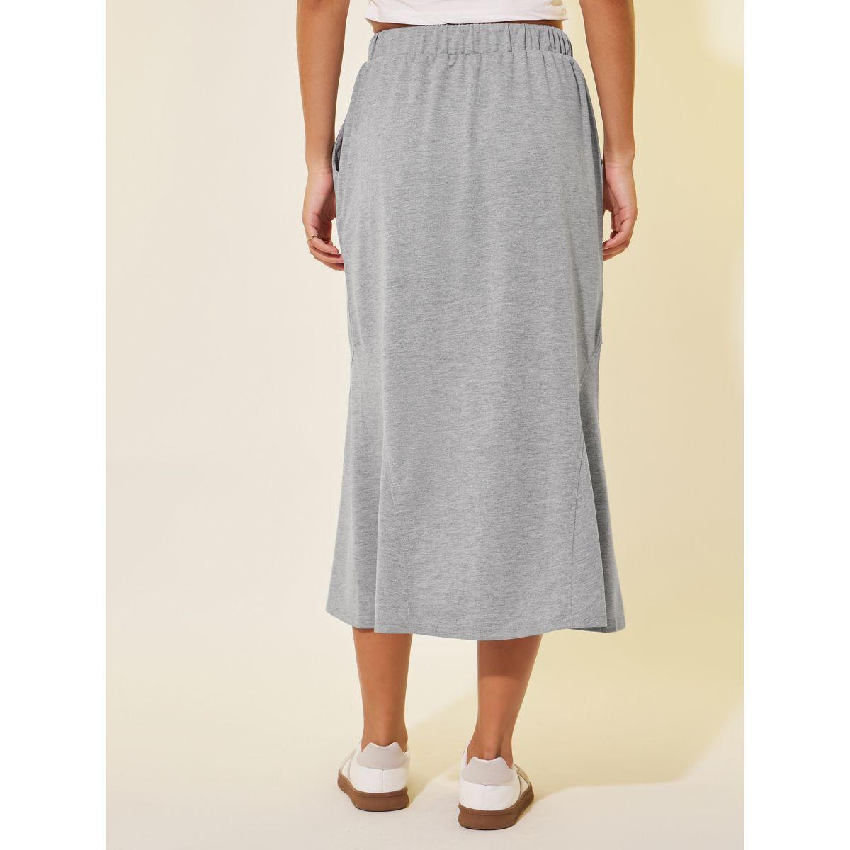 تنورة ميدي سادة برباط خصر-women-clothing-bottoms-skirts-image-4