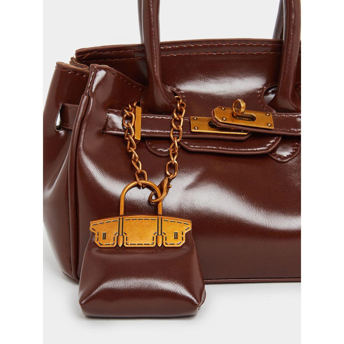 Styli Chain Trim Handbag with Double Top Handles-women-bagsandwallets-handbags-image-3