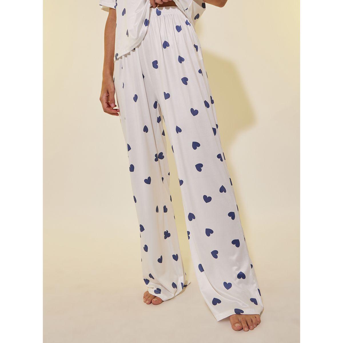 طقم بيجاما من بنطال وتيشيرت بياقة دائرية-women-clothing-nightwear-pyjamas-longsets-image-4
