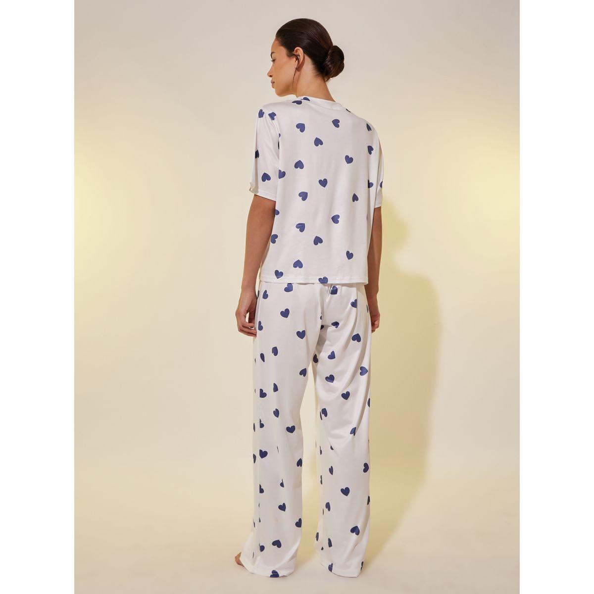 طقم بيجاما من بنطال وتيشيرت بياقة دائرية-women-clothing-nightwear-pyjamas-longsets-image-5