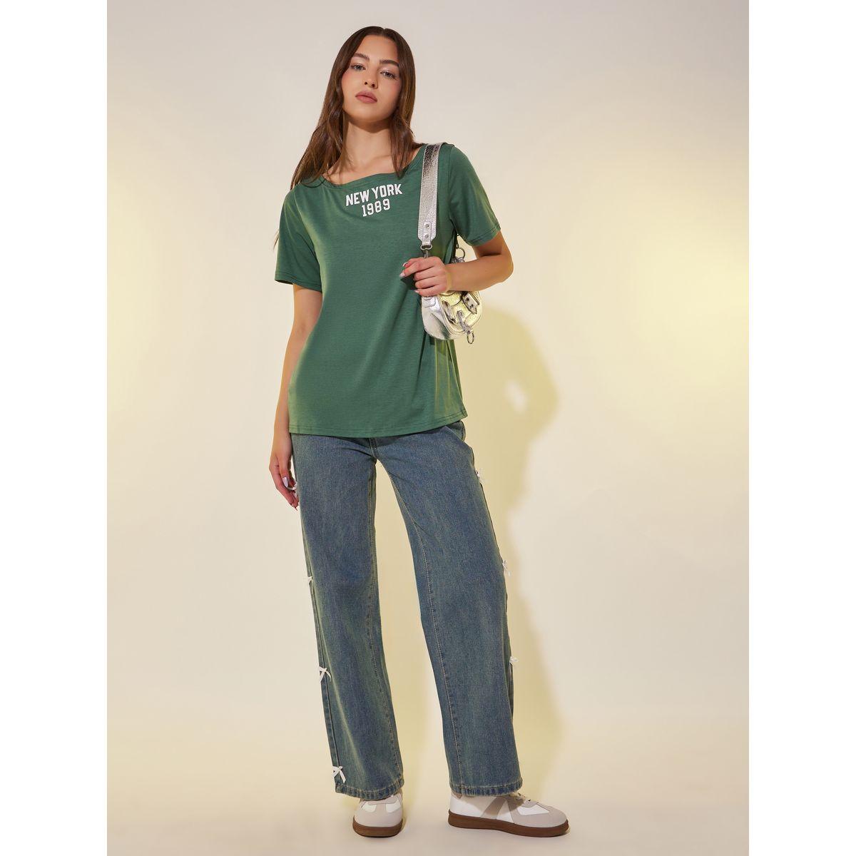 تيشيرت فضفاض بطبعة جرافيك وأكمام قصيرة-women-clothing-tshirts-image-3