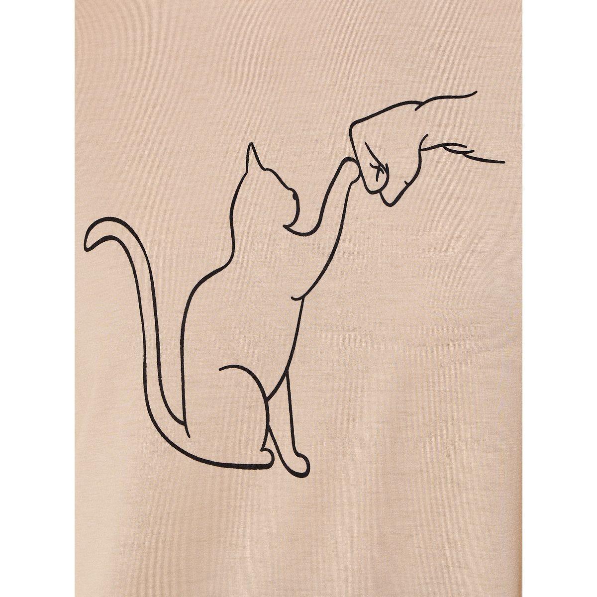 تيشيرت بطبعة جرافيك وياقة دائرية-women-clothing-tshirts-image-4