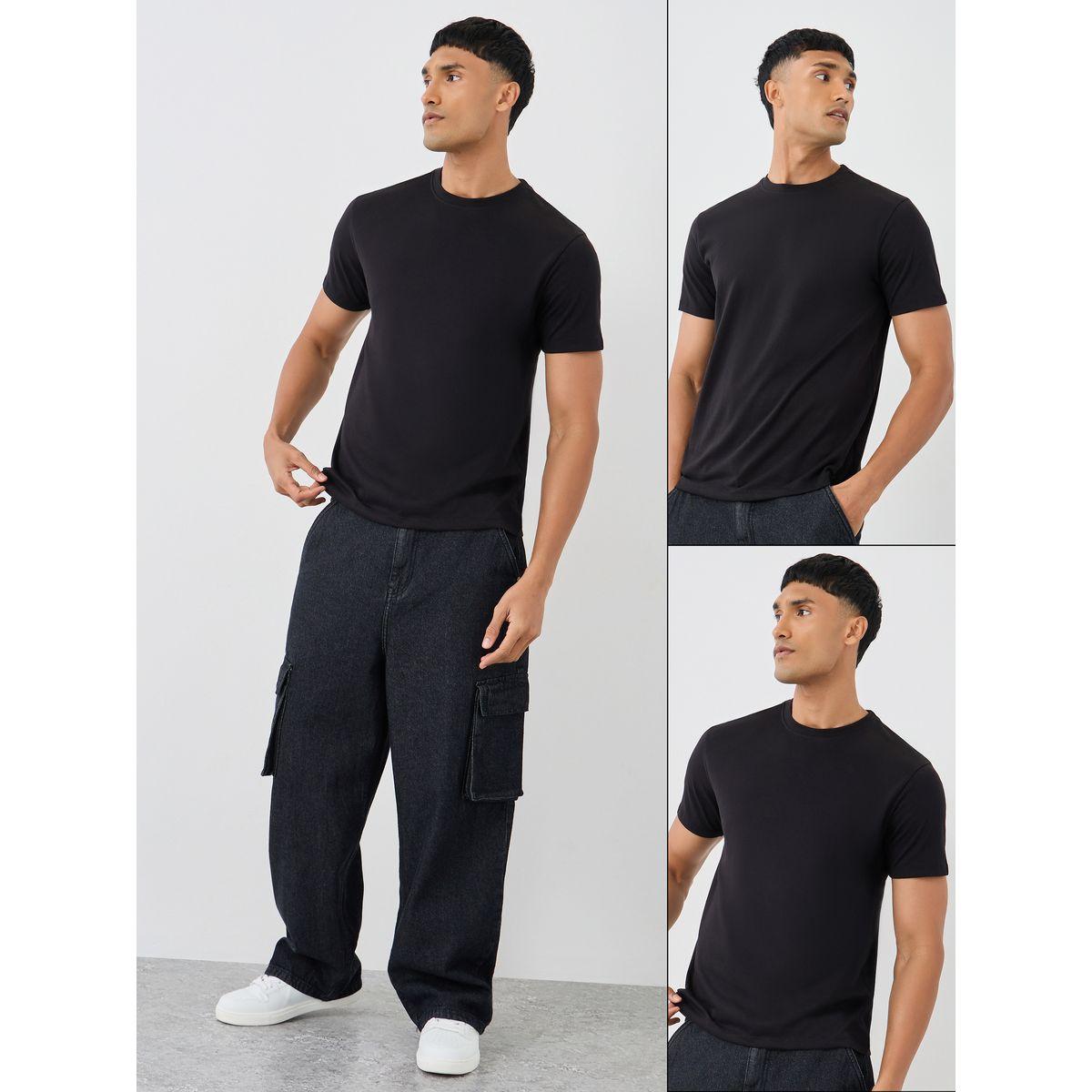 Styli Pack of 2 - Cotton Rich Crew Neck Regular Fit T-Shirt-men-clothing-tshirtsandpolos-tshirts-image-1