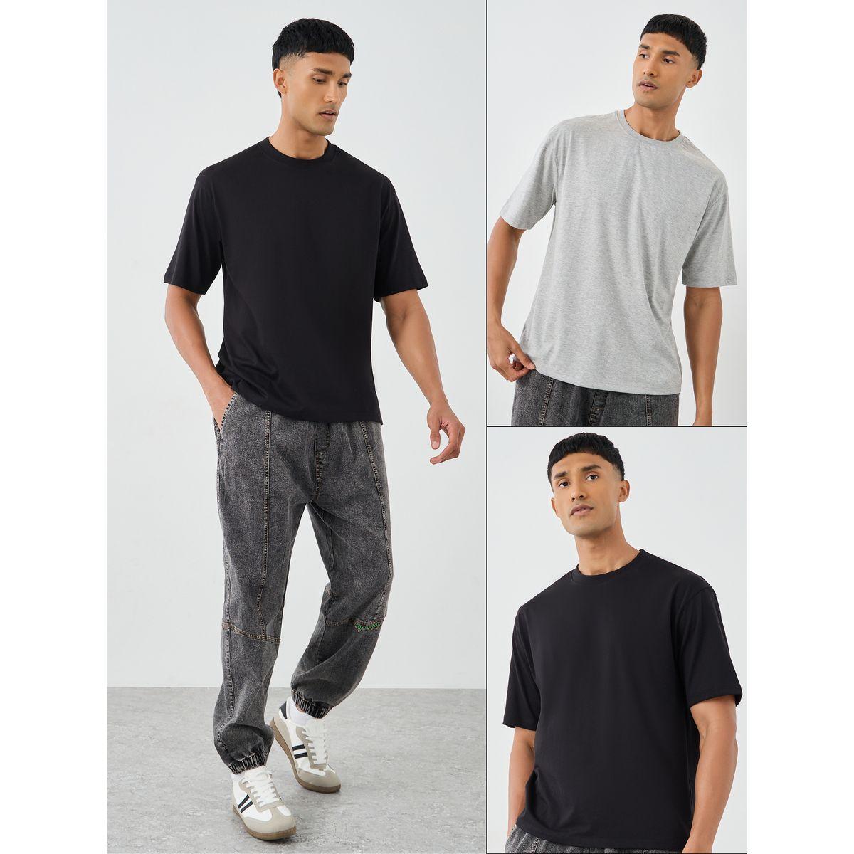 Styli Pack of 2 - Cotton Rich Oversized Crew Neck T-Shirt-men-clothing-tshirtsandpolos-tshirts-image-1