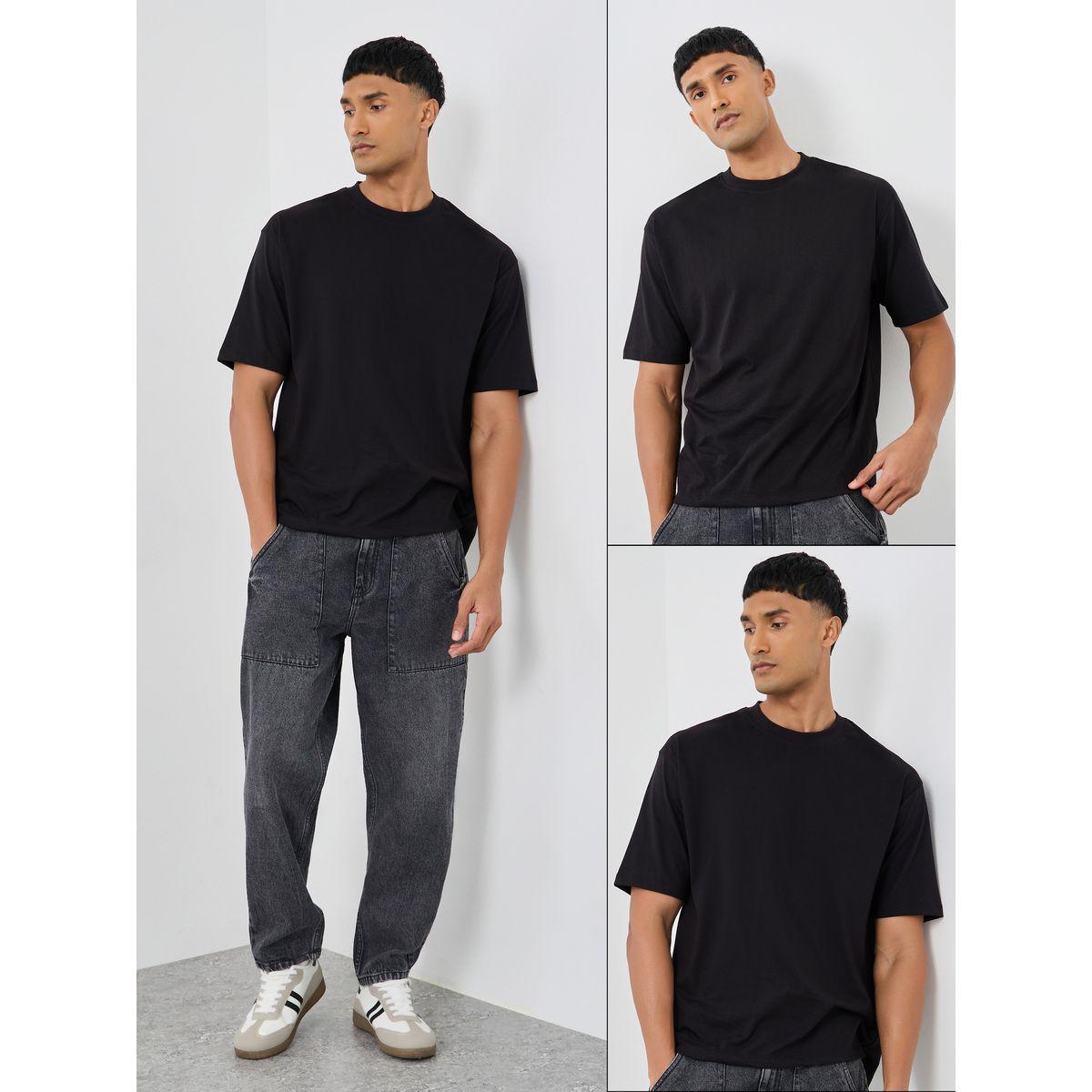 Styli Pack of 2 - Cotton Rich Oversized Crew Neck T-Shirt-men-clothing-tshirtsandpolos-tshirts-image-1