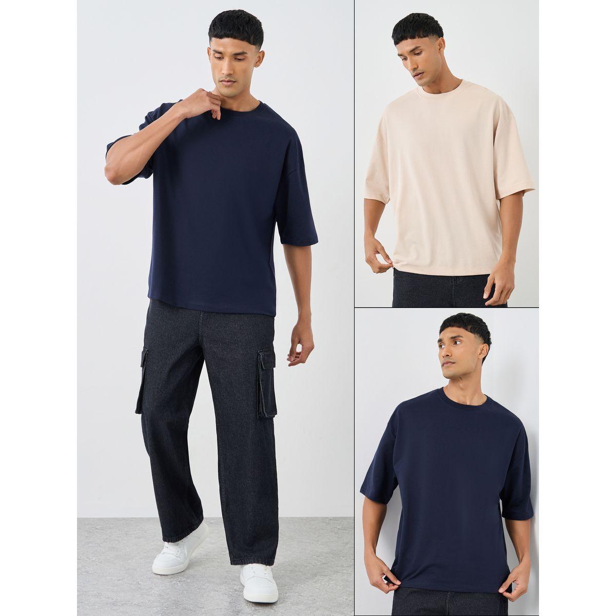 Styli Pack of 2 - Cotton Terry Boxy Crew Neck T-Shirt-men-clothing-tshirtsandpolos-tshirts-image-1