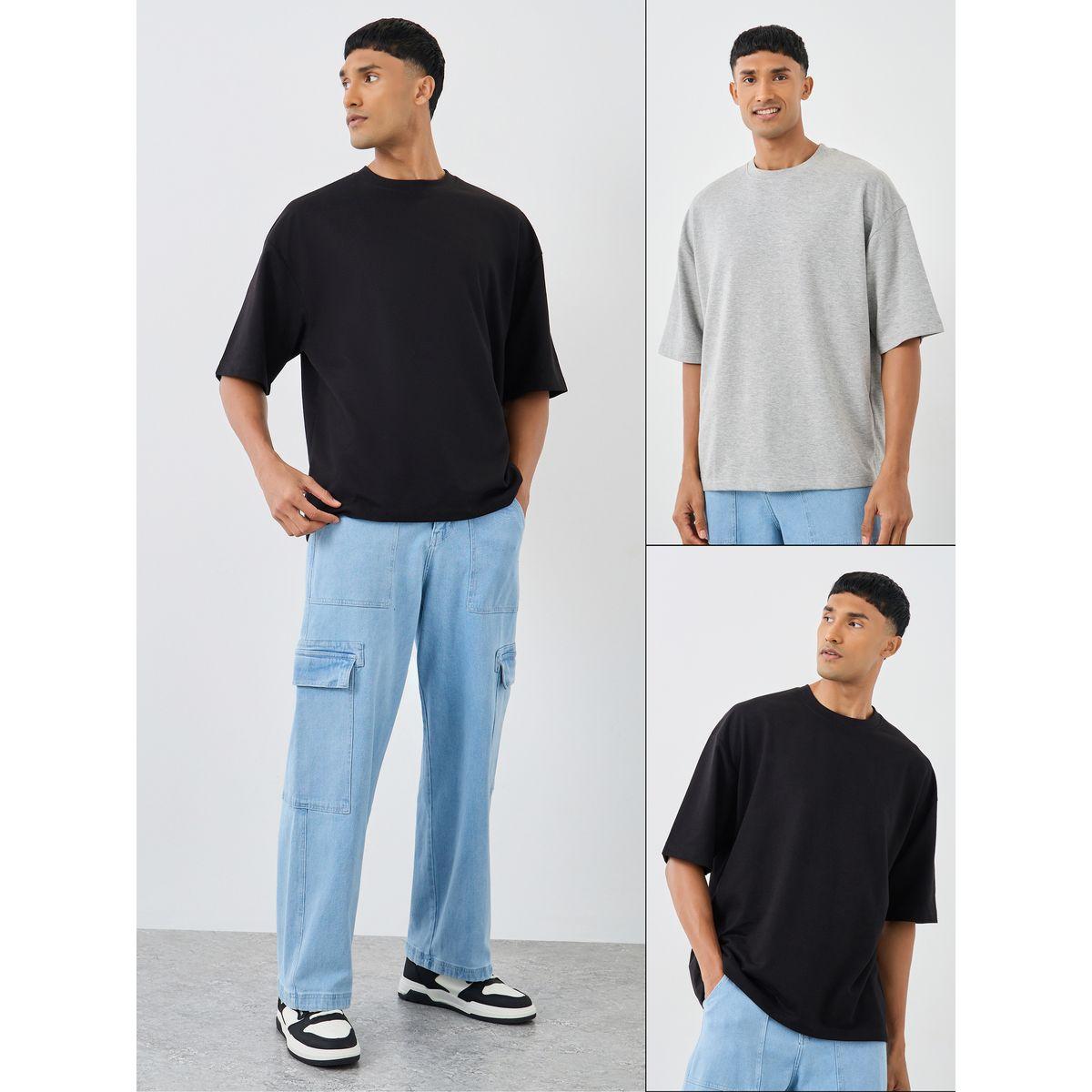 Styli Pack of 2 - Cotton Terry Boxy Crew Neck T-Shirt-men-clothing-tshirtsandpolos-tshirts-image-1