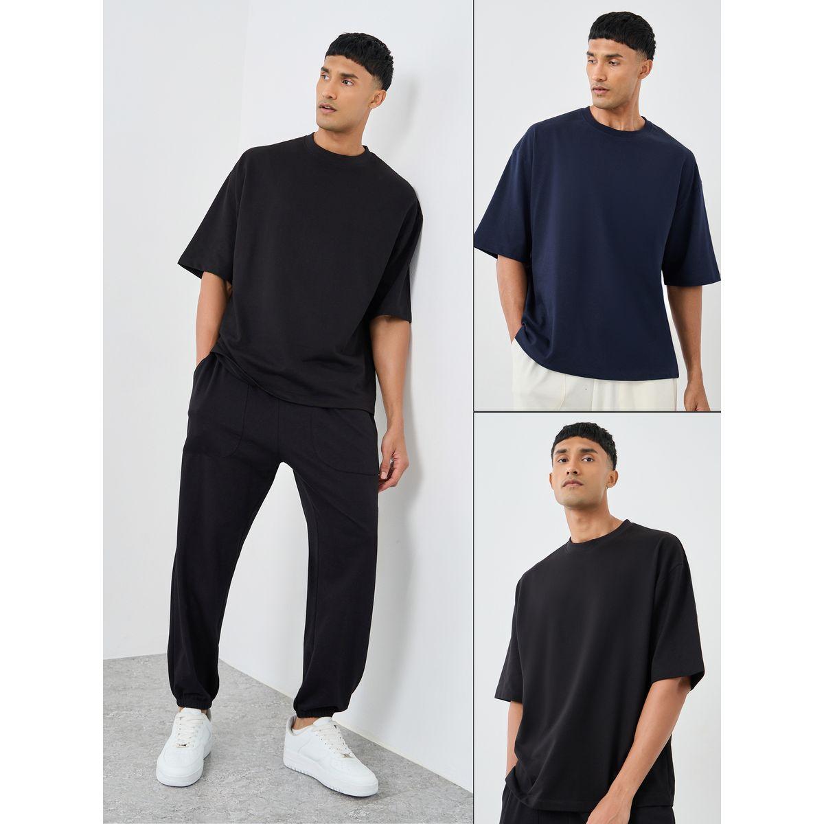 Styli Pack of 2 - Cotton Terry Boxy Crew Neck T-Shirt-men-clothing-tshirtsandpolos-tshirts-image-1