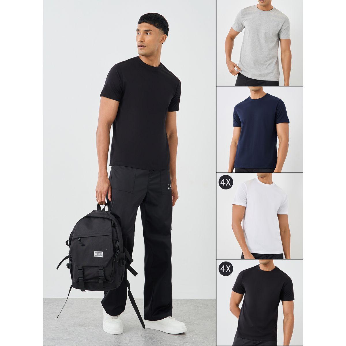 Styli Pack of 10 - Cotton Rich Regular Crew Neck T-Shirt-men-clothing-tshirtsandpolos-tshirts-image-1