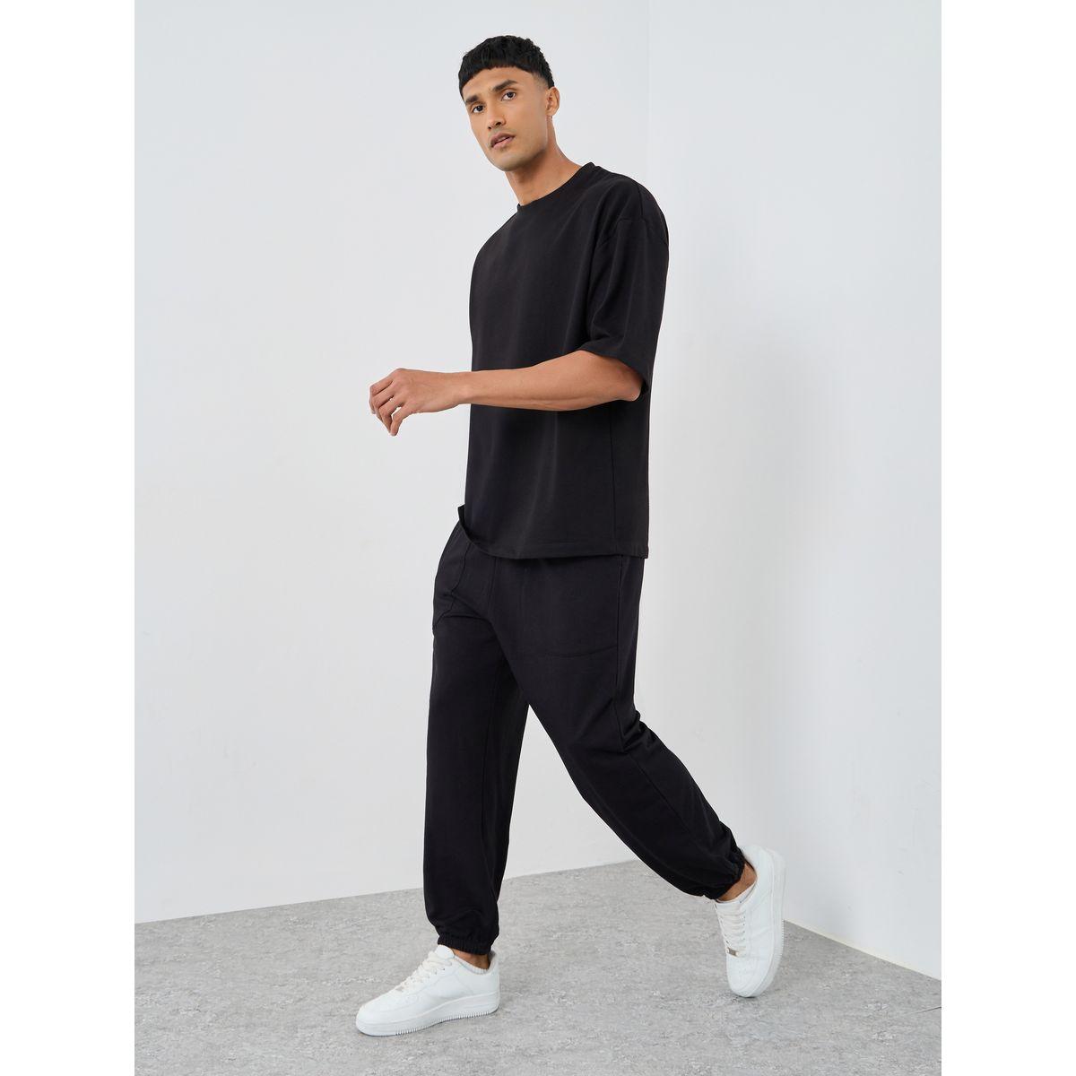 Styli Pack of 2 - Solid Oversized Panelled Terry Joggers-men-clothing-bottoms-joggers-image-3