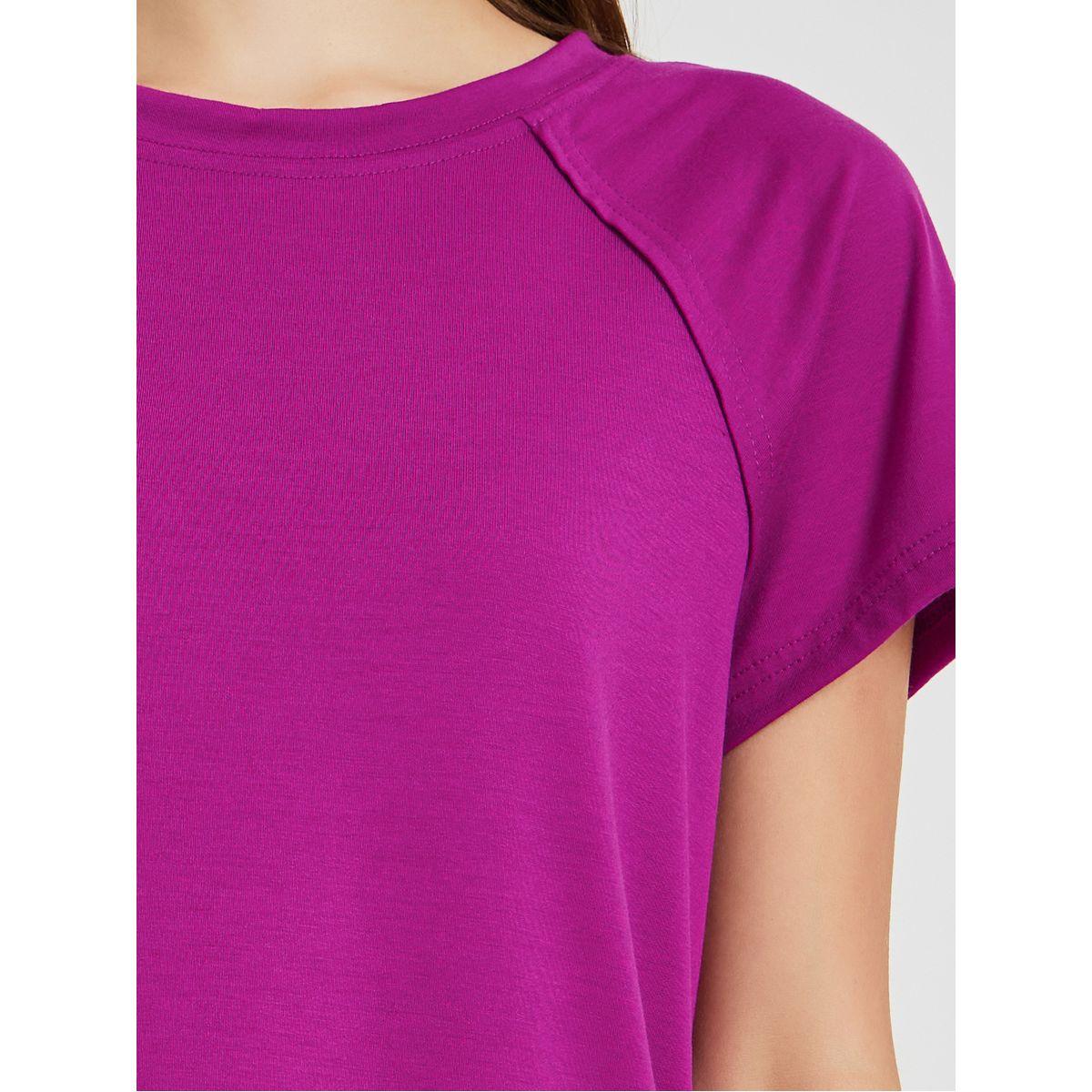 Styli Solid Seam Detail Round Neck T-Shirt-women-clothing-tshirts-image-4