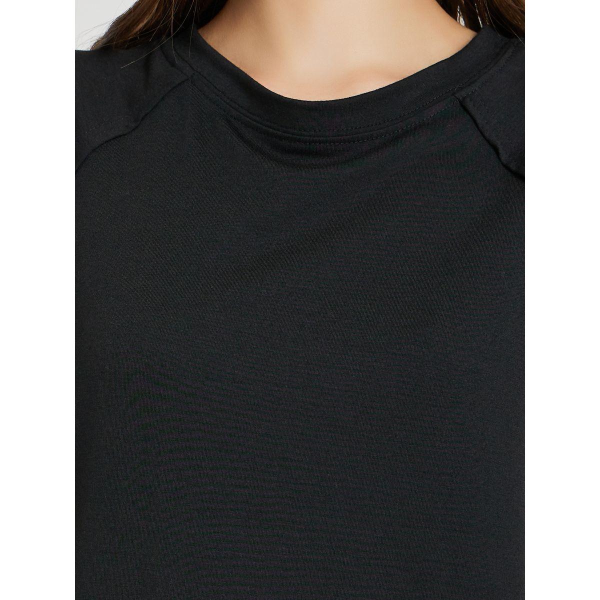 Styli Solid Regular Fit Round Neck T-Shirt-women-clothing-tshirts-image-3