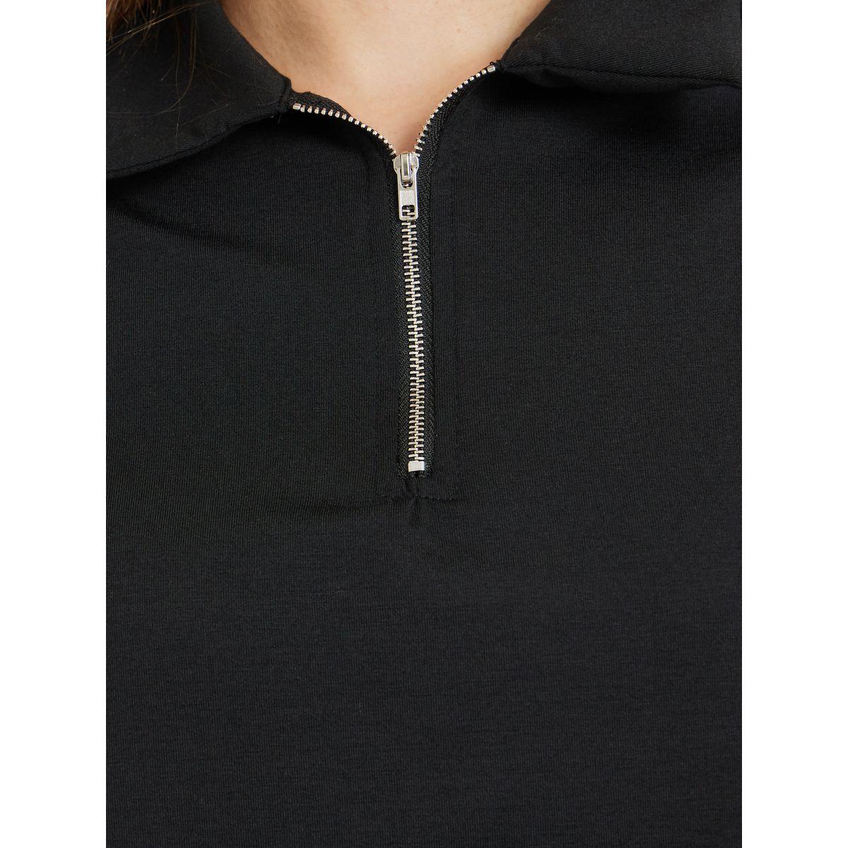 Styli Solid Half Zipped Regular Fit Polo T-Shirt-women-clothing-tshirts-image-3