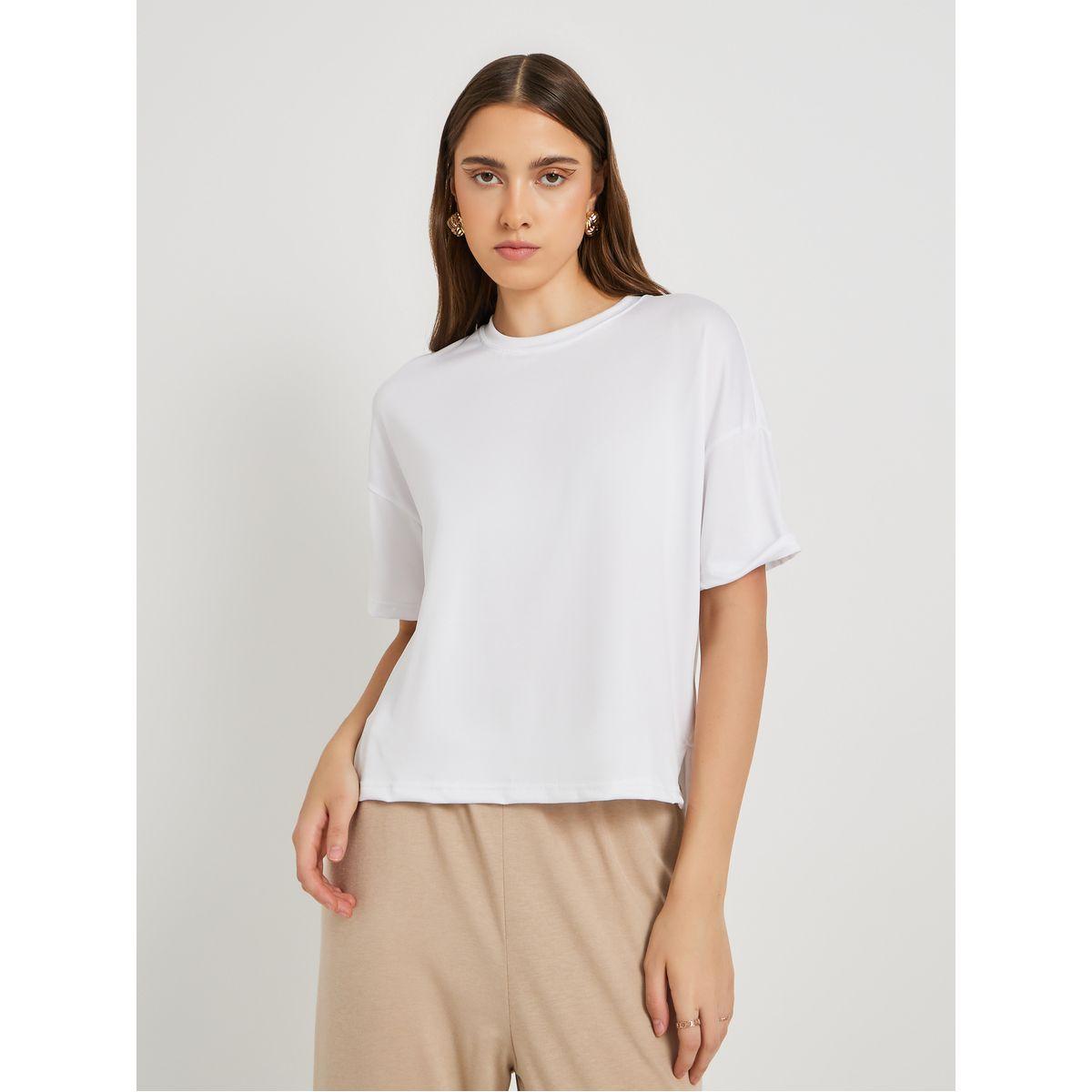 Styli Solid Oversized Round Neck T-Shirt-women-clothing-tshirts-image-3