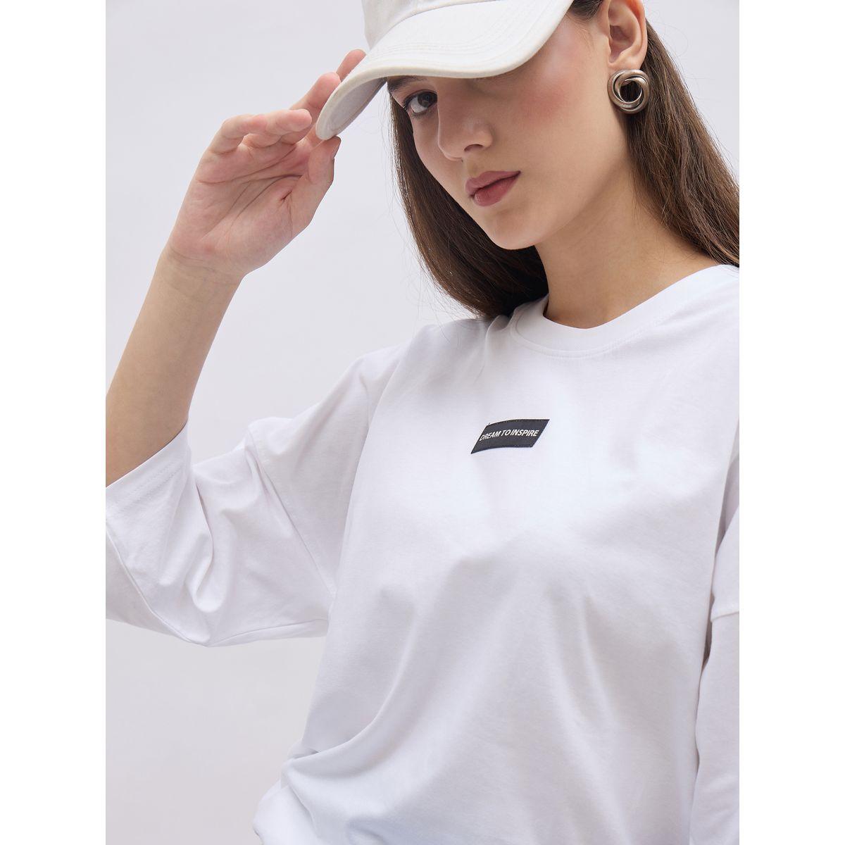 تيشيرت فضفاض بتفاصيل أكتاف مُنخفضة-women-clothing-tshirts-image-4