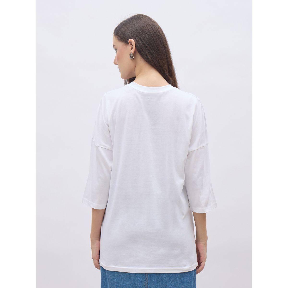 تيشيرت فضفاض بتفاصيل أكتاف مُنخفضة-women-clothing-tshirts-image-5