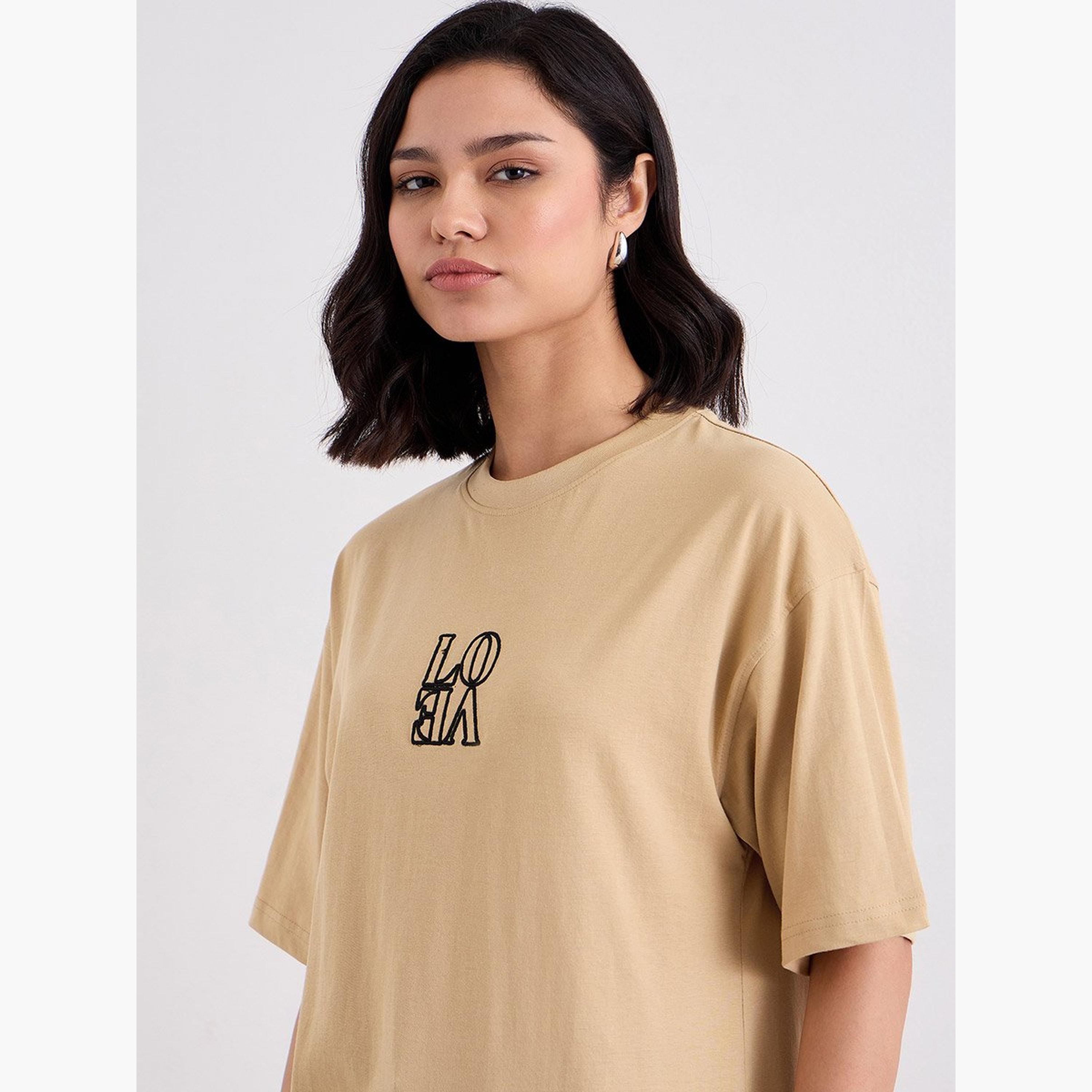 Styli Embroidered Slogan Oversized T-Shirt-women-clothing-tshirts-image-3