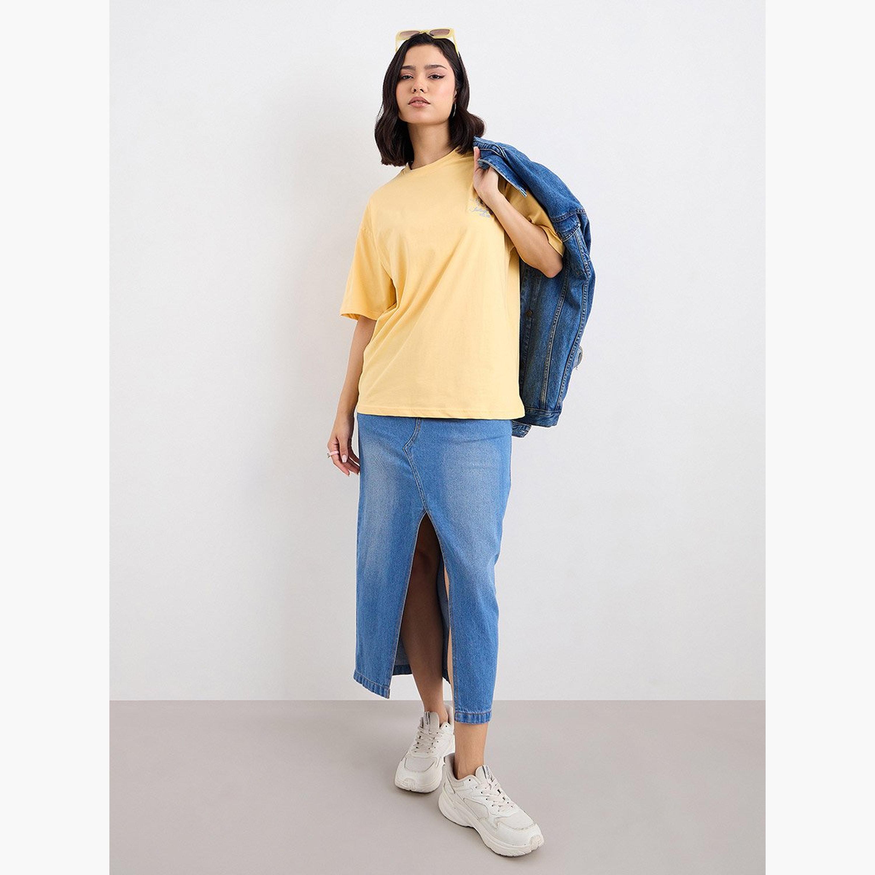 Styli Embroidered Detail Oversized T-Shirt-women-clothing-tshirts-image-2