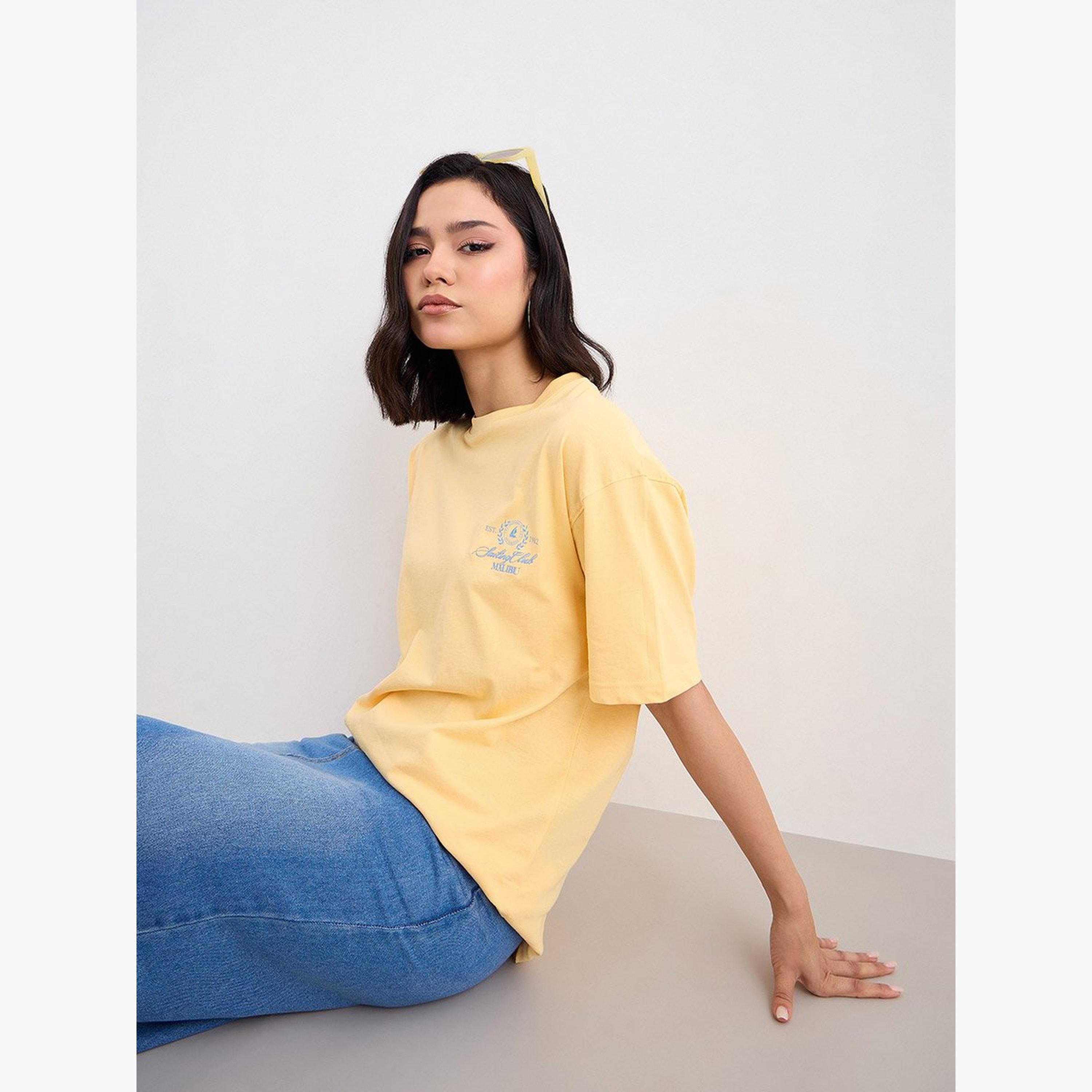 Styli Embroidered Detail Oversized T-Shirt-women-clothing-tshirts-image-5
