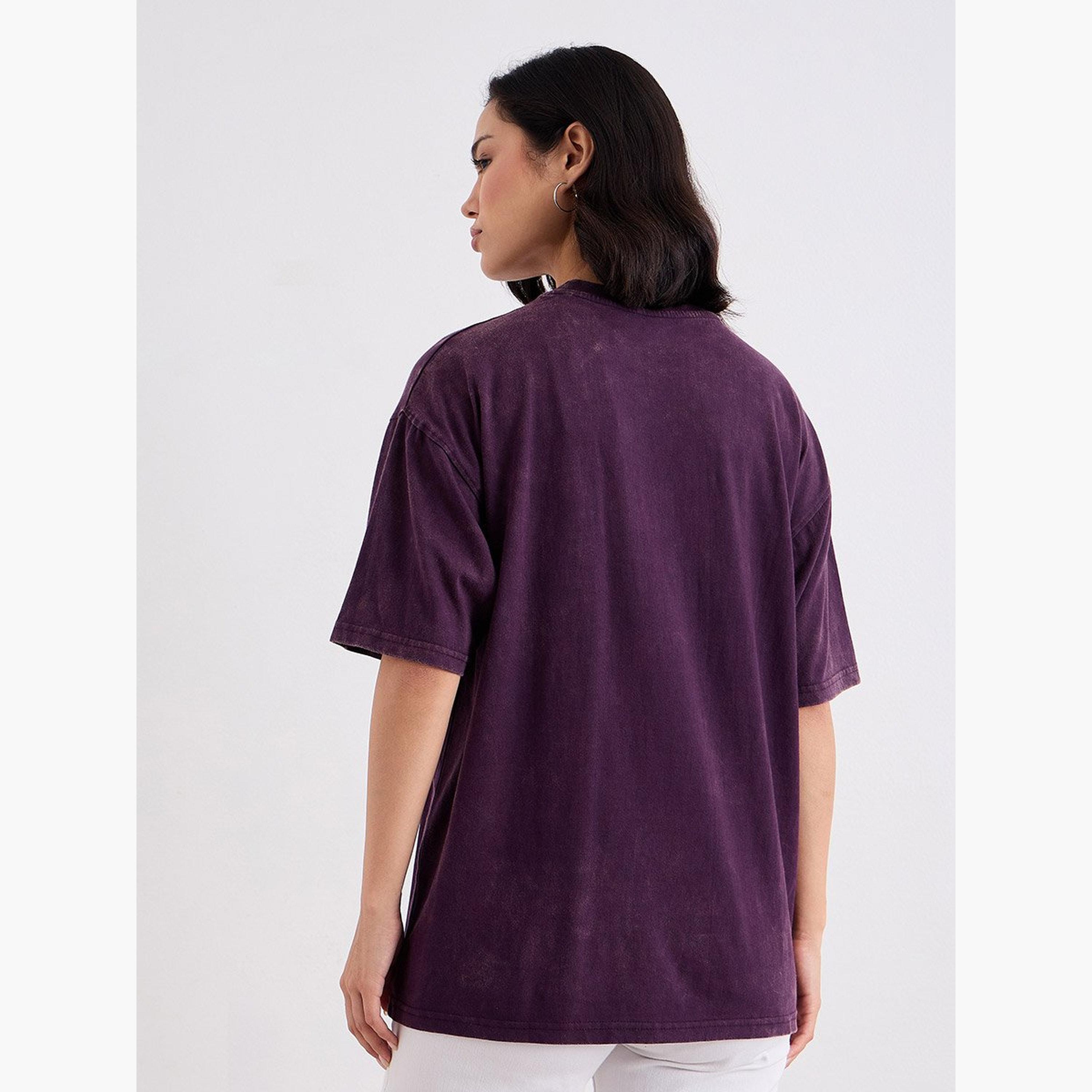 Styli Women Purple Acid Washed Oversized T-Shirt-women-clothing-tshirts-image-4