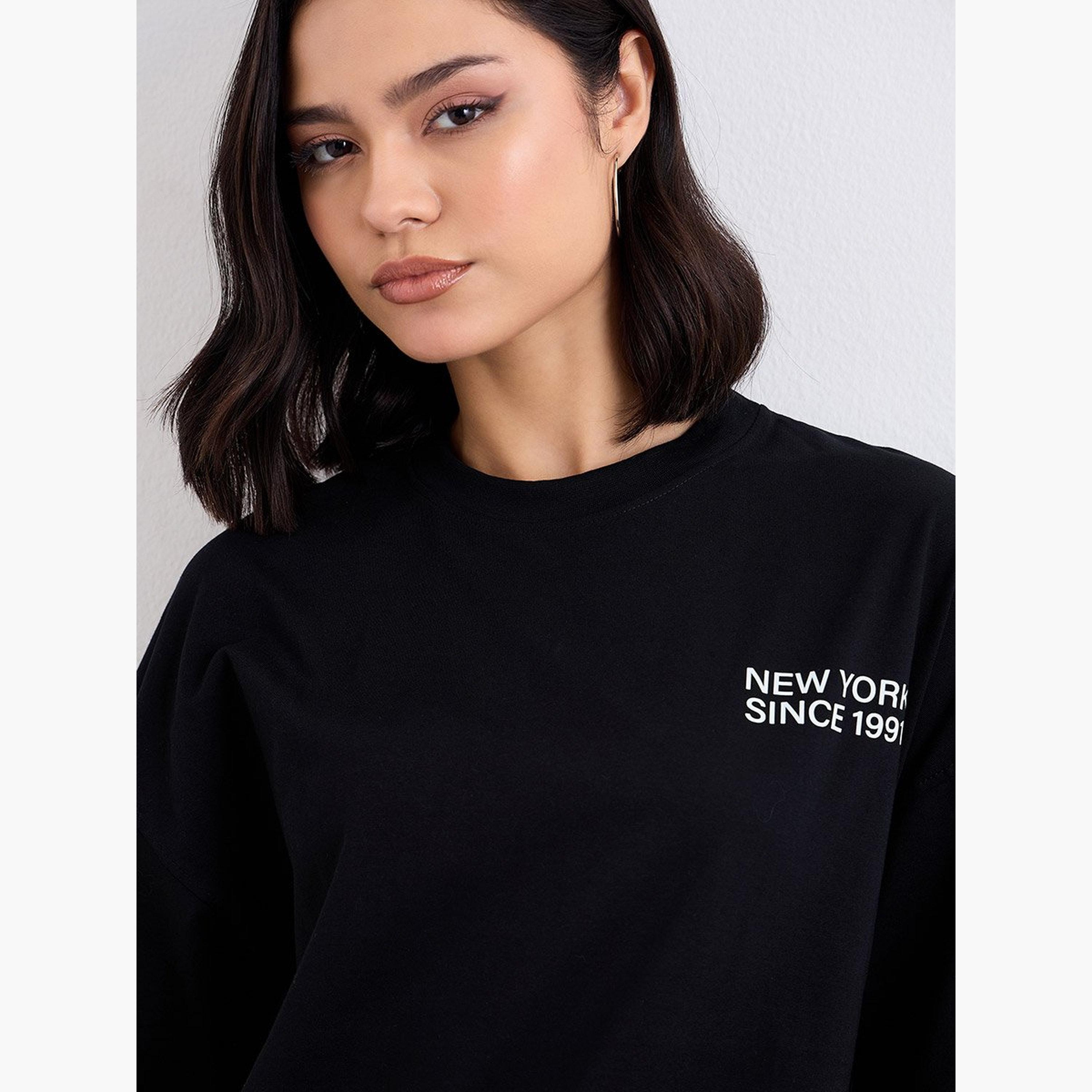 Styli Slogan Print Oversized T-Shirt-women-clothing-tshirts-image-3