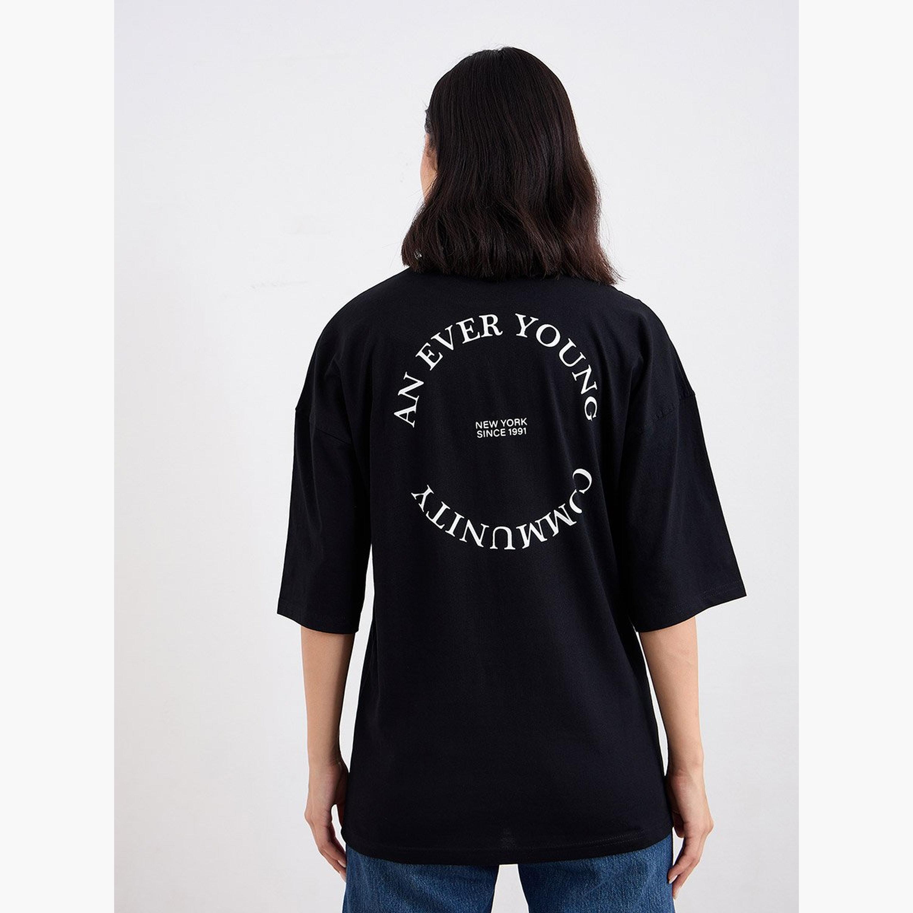 Styli Slogan Print Oversized T-Shirt-women-clothing-tshirts-image-4