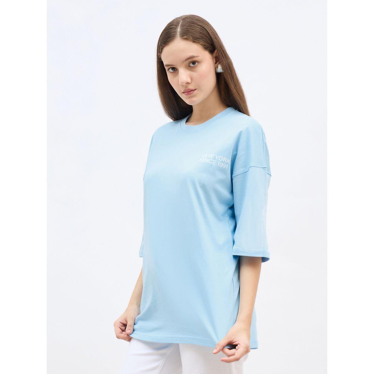 تيشيرت فضفاض بطبعة كتابة-women-clothing-tshirts-image-3
