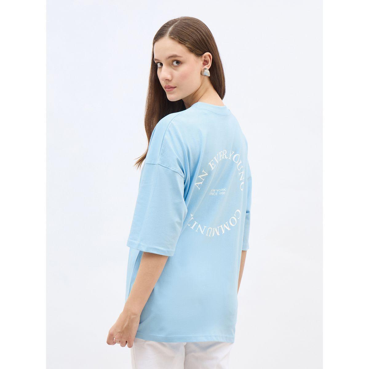 تيشيرت فضفاض بطبعة كتابة-women-clothing-tshirts-image-5