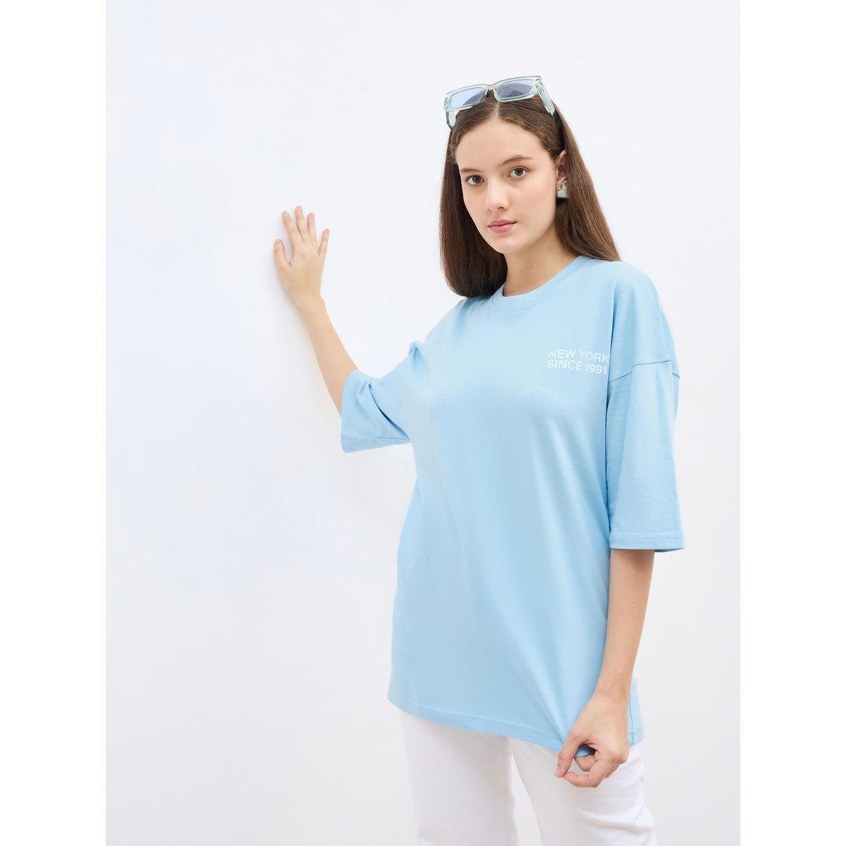 تيشيرت فضفاض بطبعة كتابة-women-clothing-tshirts-image-6