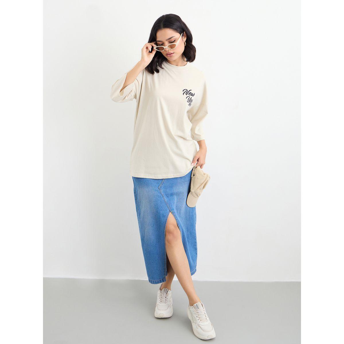 Styli Slogan Print Round Neck Oversized T-Shirt-women-clothing-tshirts-image-1