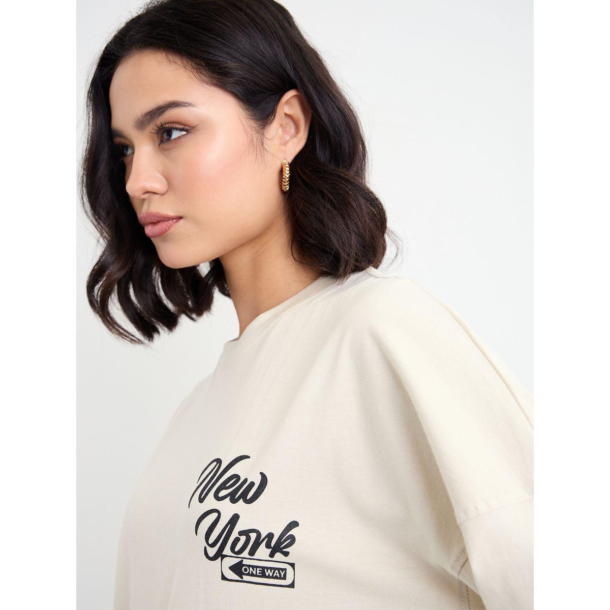 Styli Slogan Print Round Neck Oversized T-Shirt-women-clothing-tshirts-image-3