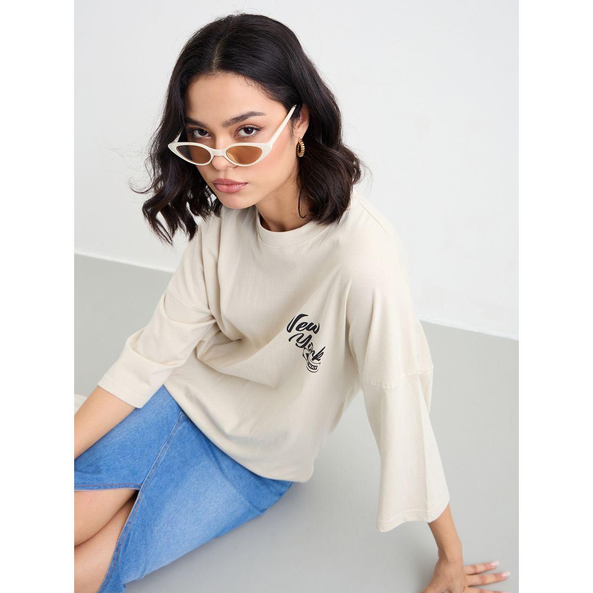 Styli Slogan Print Round Neck Oversized T-Shirt-women-clothing-tshirts-image-5