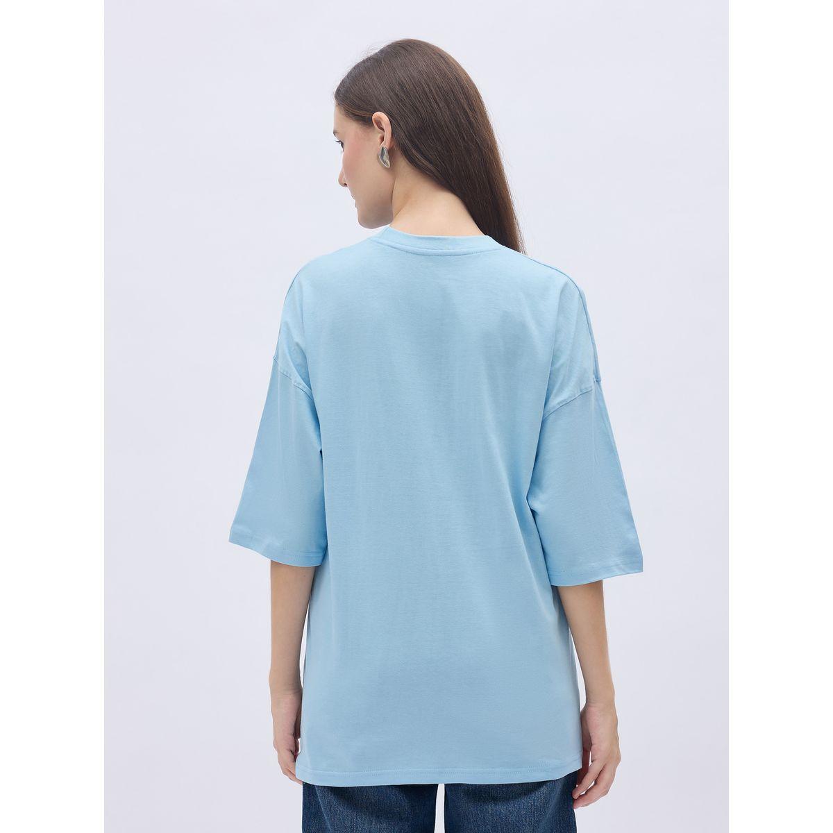 تيشيرت فضفاض بتفاصيل كتابة مُطرزة-women-clothing-tshirts-image-5