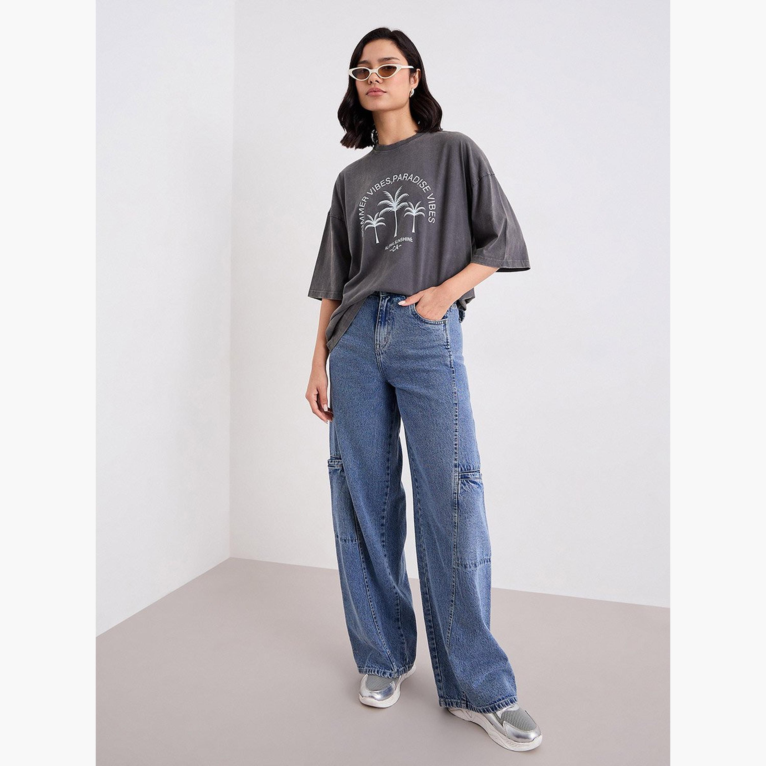 Styli Acid Washed Graphic Print Oversized T-Shirt-women-clothing-tshirts-image-2