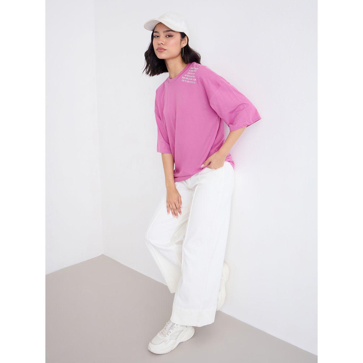 Styli Slogan Print Oversized T-Shirt-women-clothing-tshirts-image-1