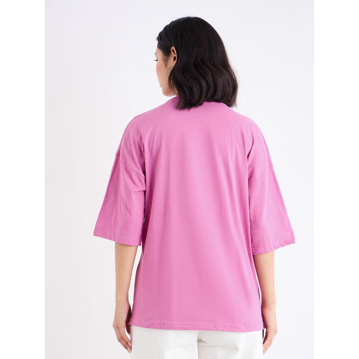 تيشيرت فضفاض بطبعة كتابة-women-clothing-tshirts-image-5