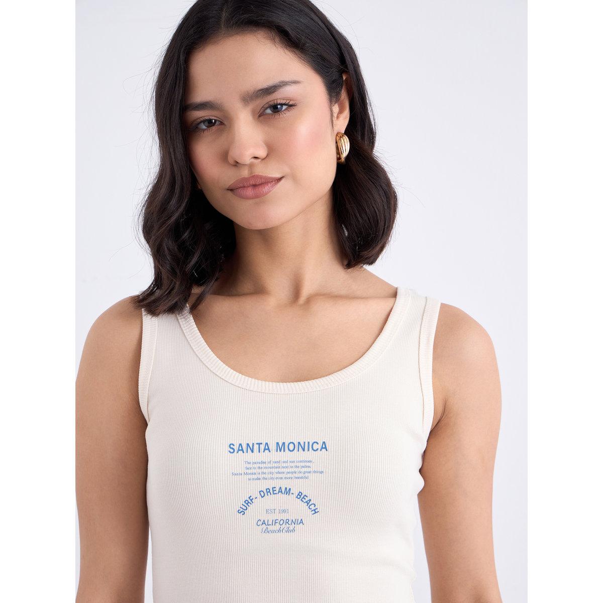 Styli Off White Fitted Ribbed Tank-women-clothing-tshirts-image-4