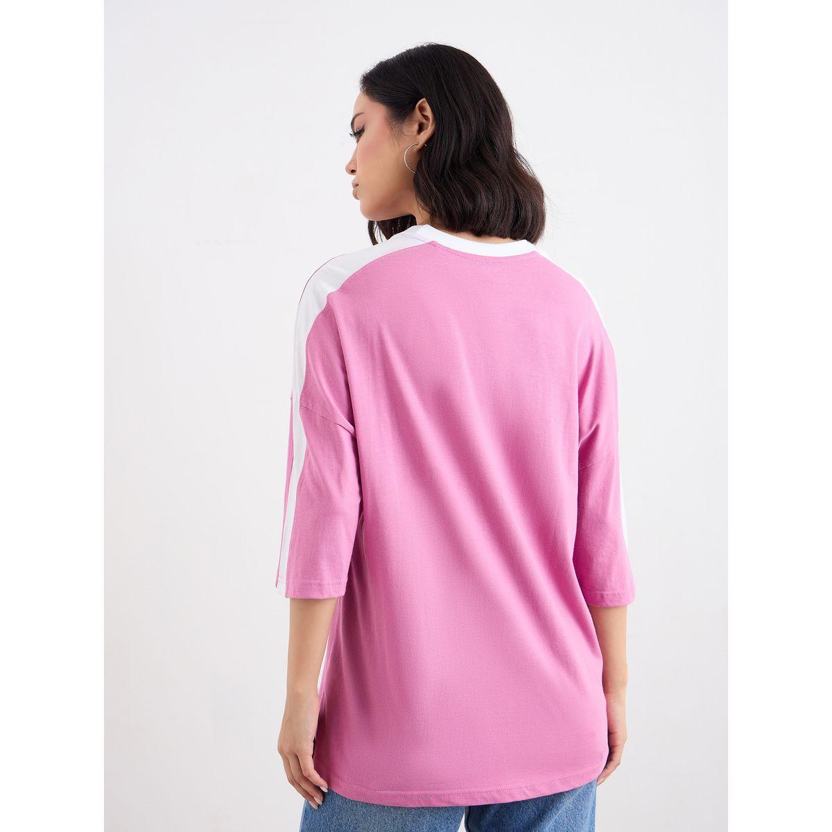 Styli Graphic Print Oversized T-Shirt with Piping Detail-women-clothing-tshirts-image-4