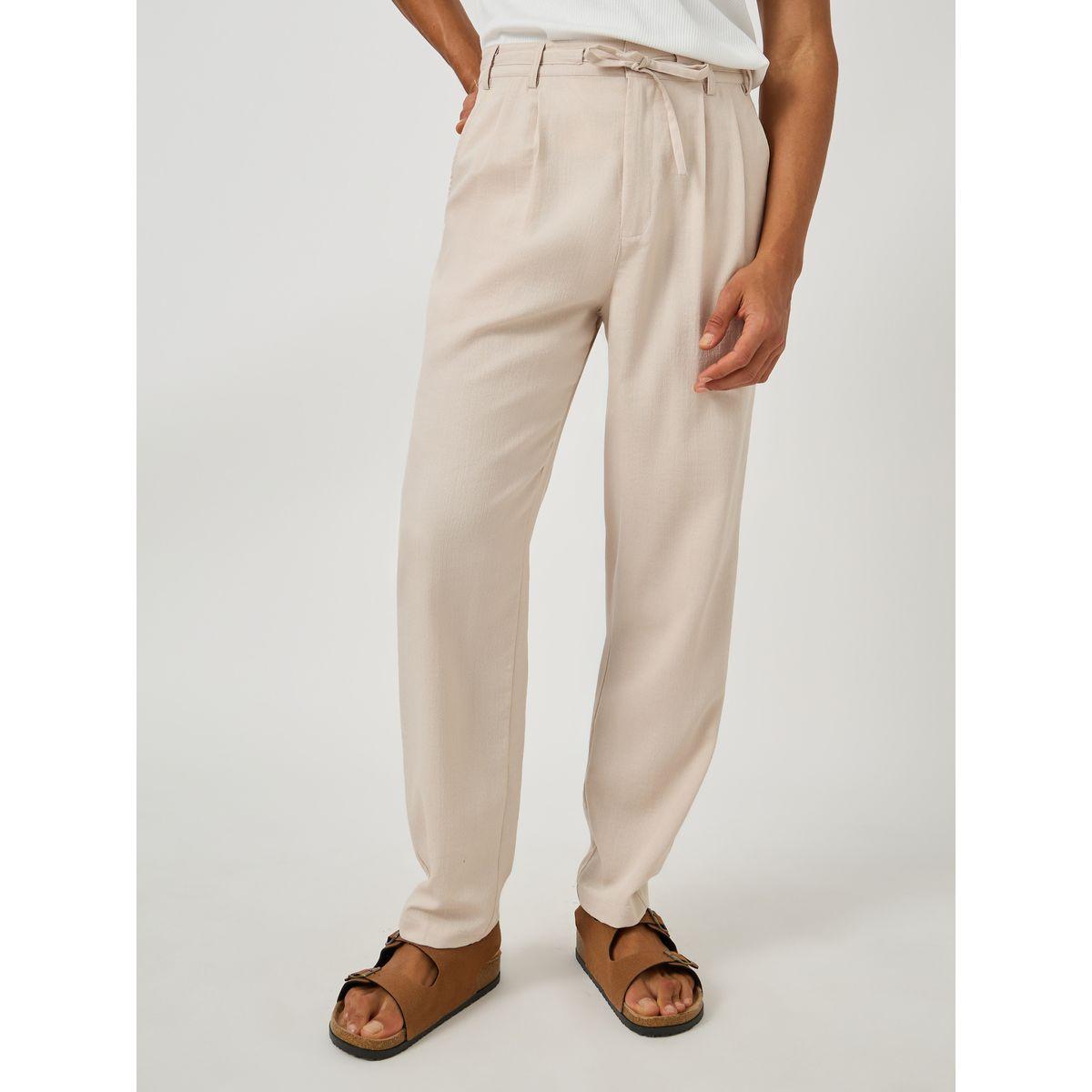 Styli Textured Pleated Tapered Fit Trousers-men-clothing-bottoms-trousersandchinos-trousers-image-1