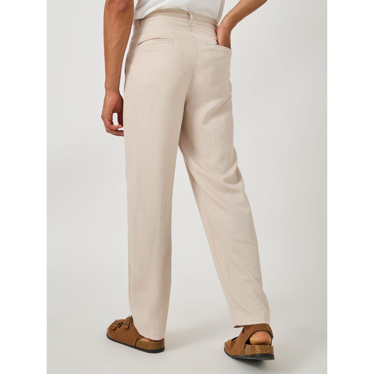 Styli Textured Pleated Tapered Fit Trousers-men-clothing-bottoms-trousersandchinos-trousers-image-4