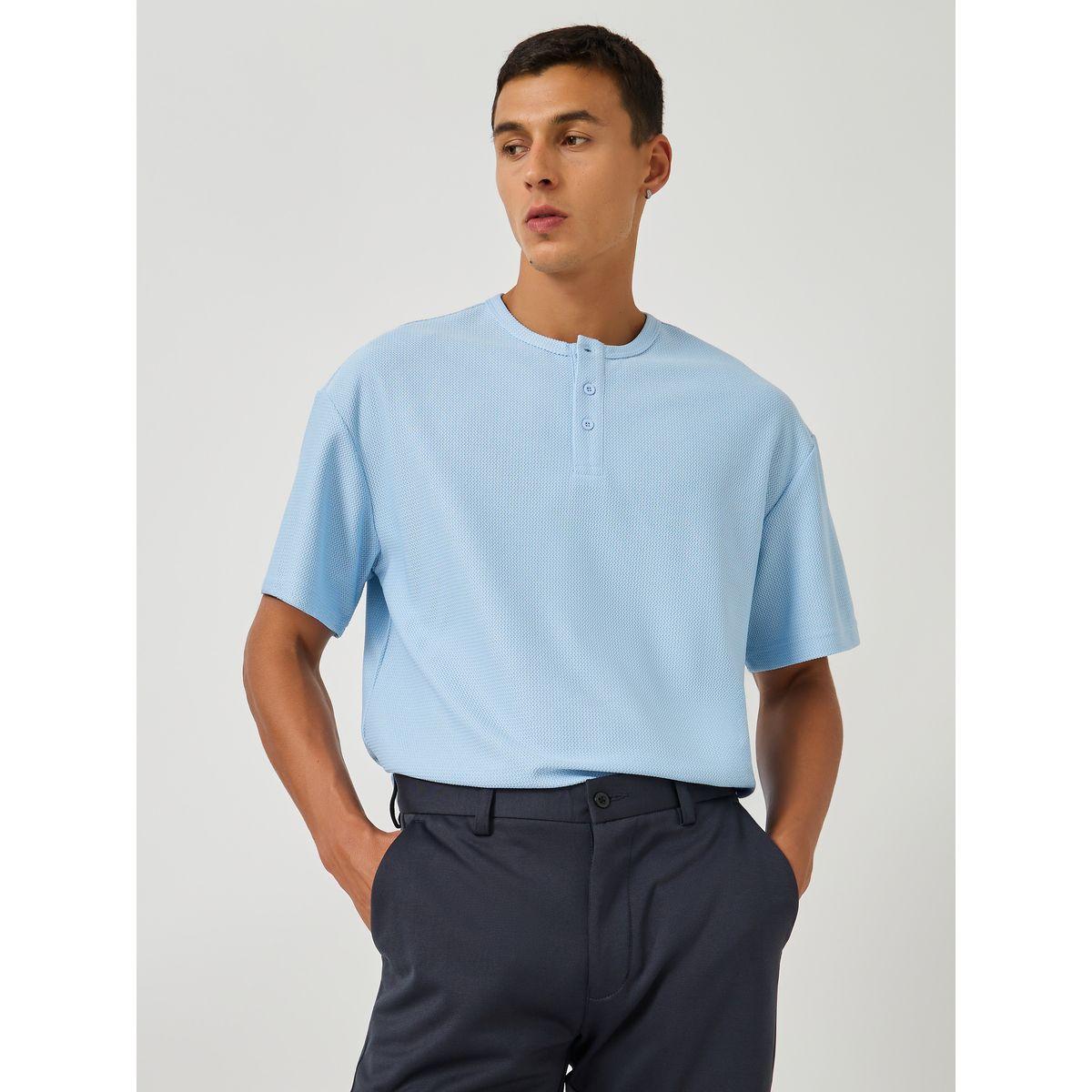 Styli Men Textured Henley Neck Relaxed Fit T-Shirt-men-clothing-tshirtsandpolos-tshirts-image-3