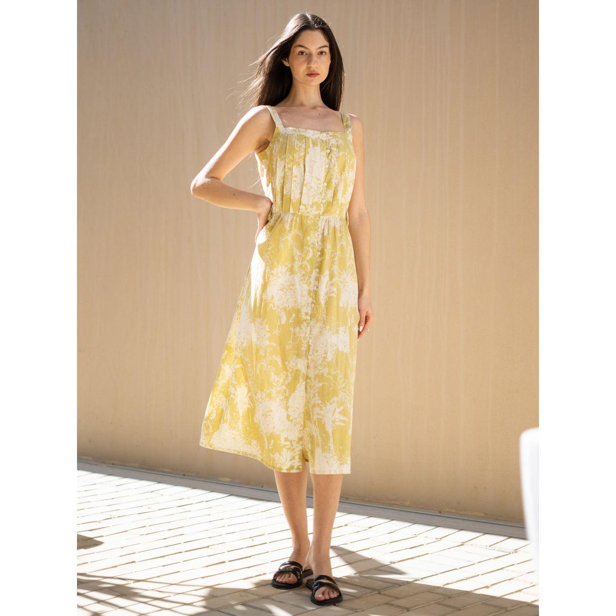 Sanskrutihomes All-Over Print Sleeveless A-Line Knee-Length Dress-women-clothing-dresses-image-1