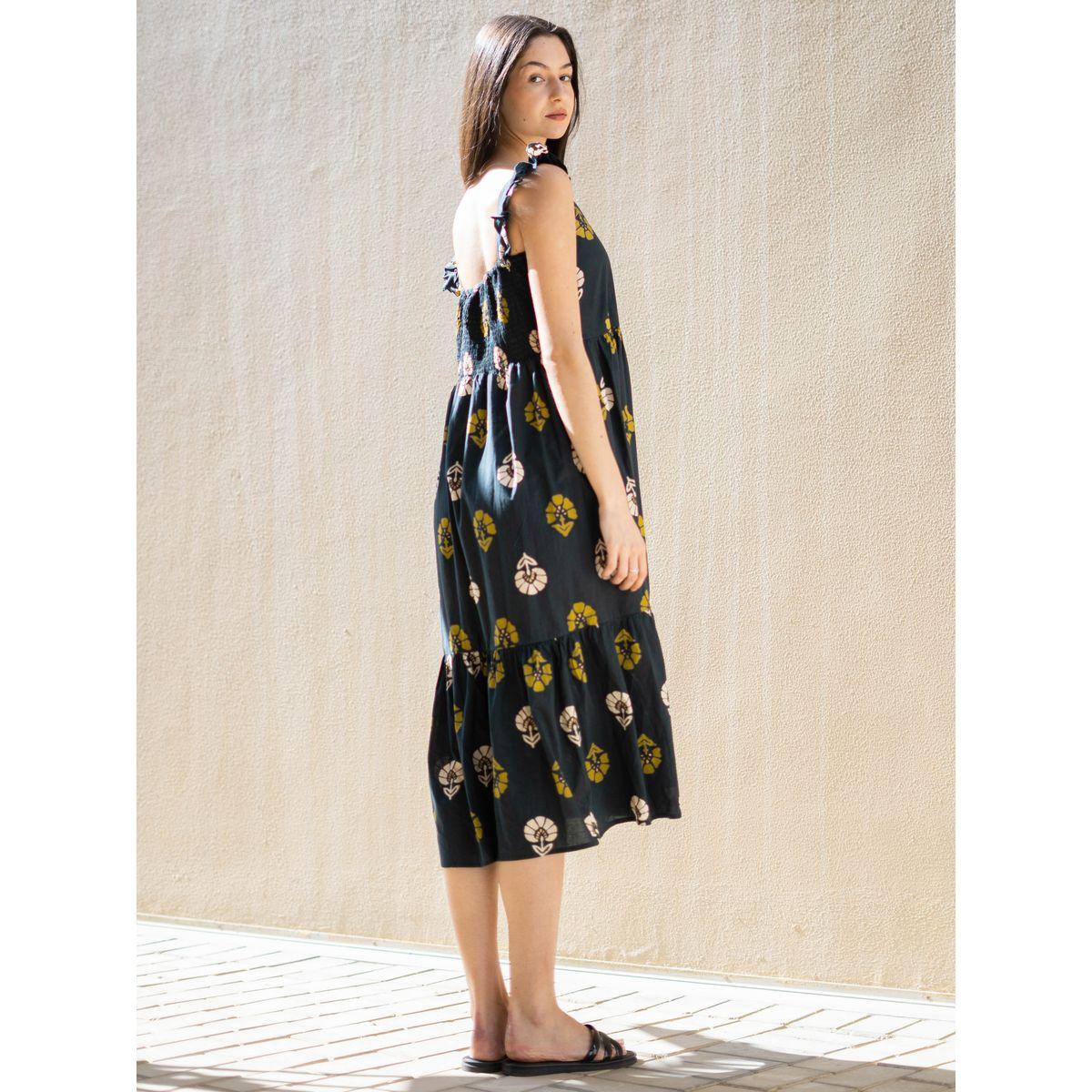 Sanskrutihomes All-Over Print Ruffle Trim A-Line Knee-Length Dress-women-clothing-dresses-image-3