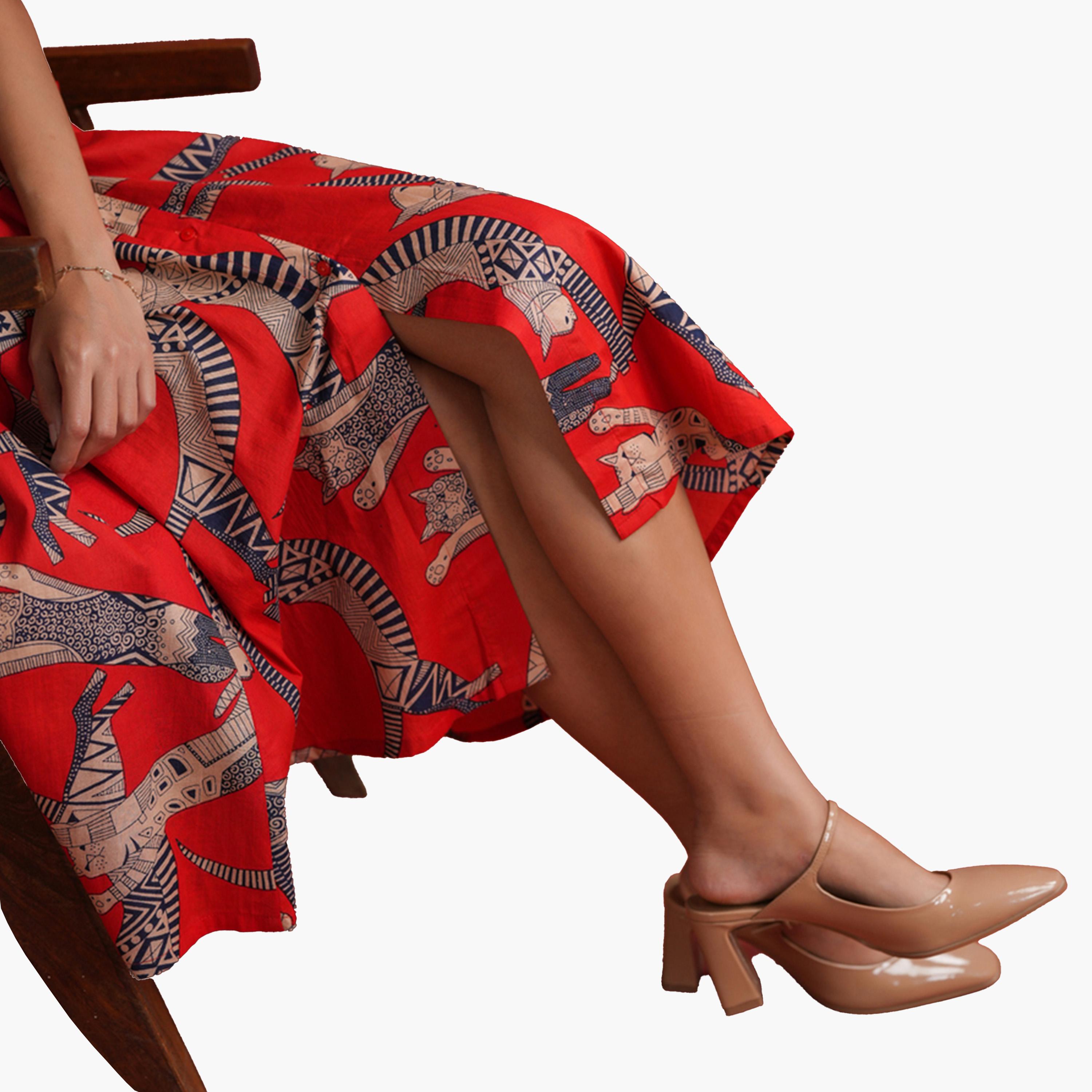 Sanskrutihomes X Styli Floral Print A-Line Collared Midi Dress-women-clothing-dresses-image-13