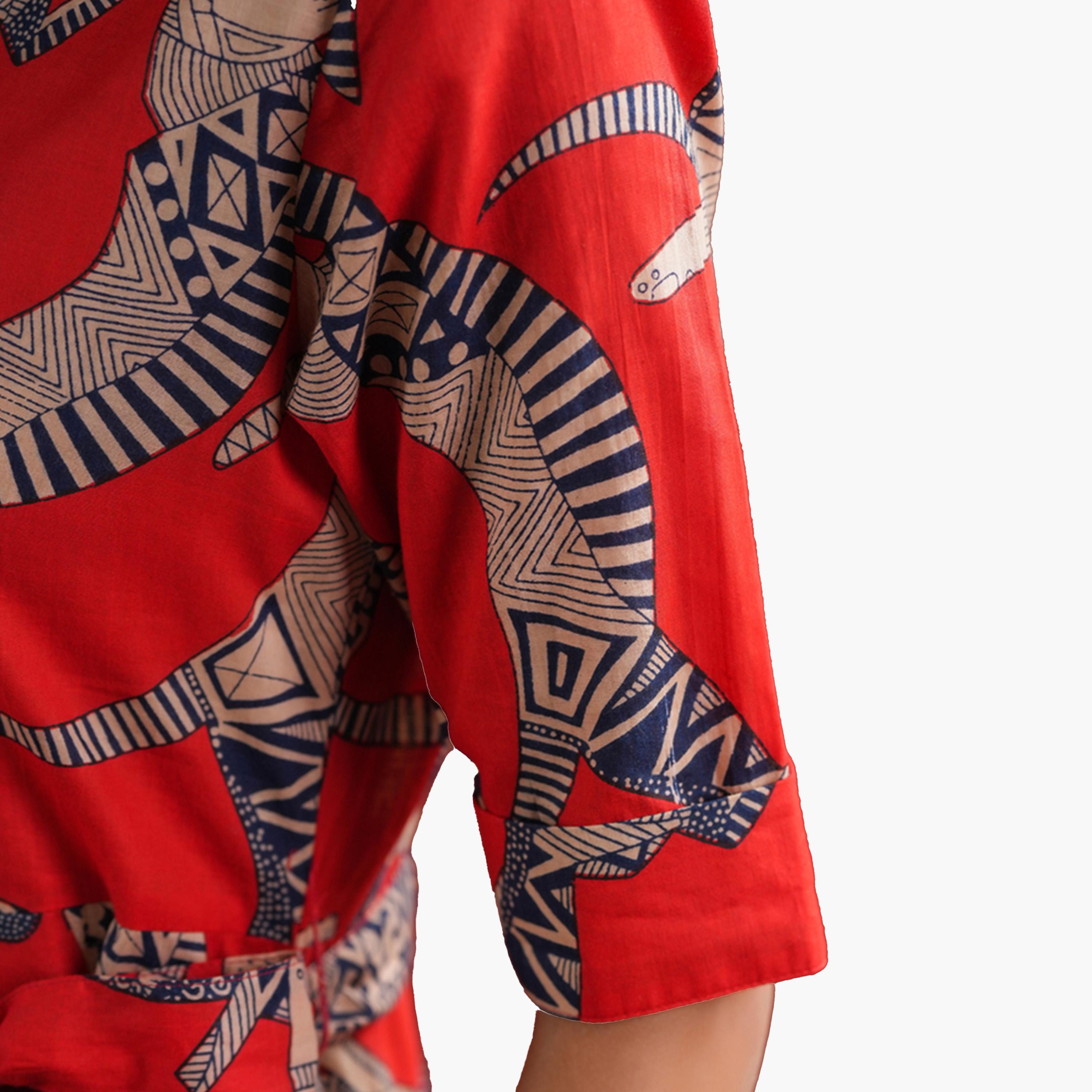 Sanskrutihomes X Styli Floral Print A-Line Collared Midi Dress-women-clothing-dresses-image-9