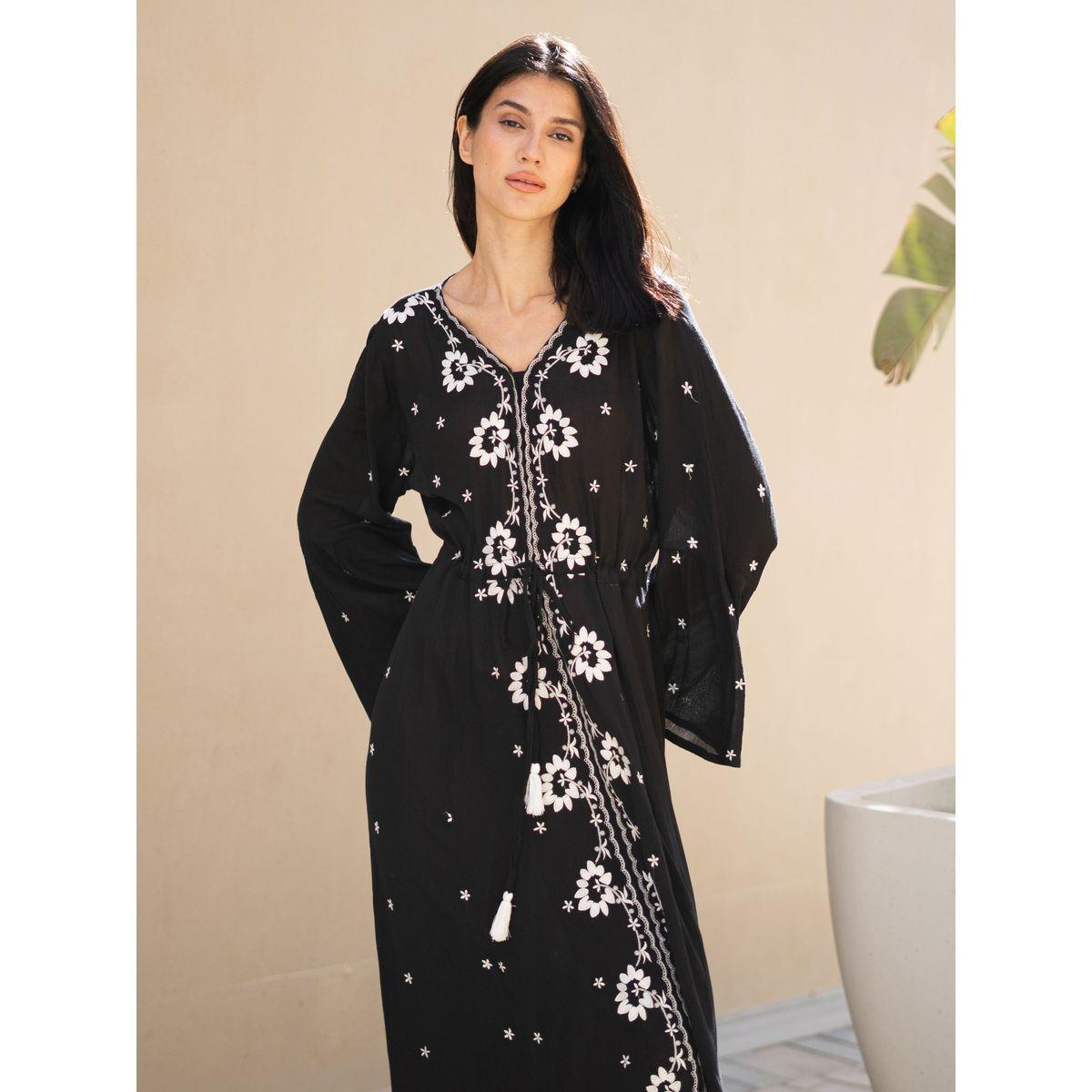 فستان ميدي بطبعة زهور ورباط خصر-women-clothing-dresses-image-5
