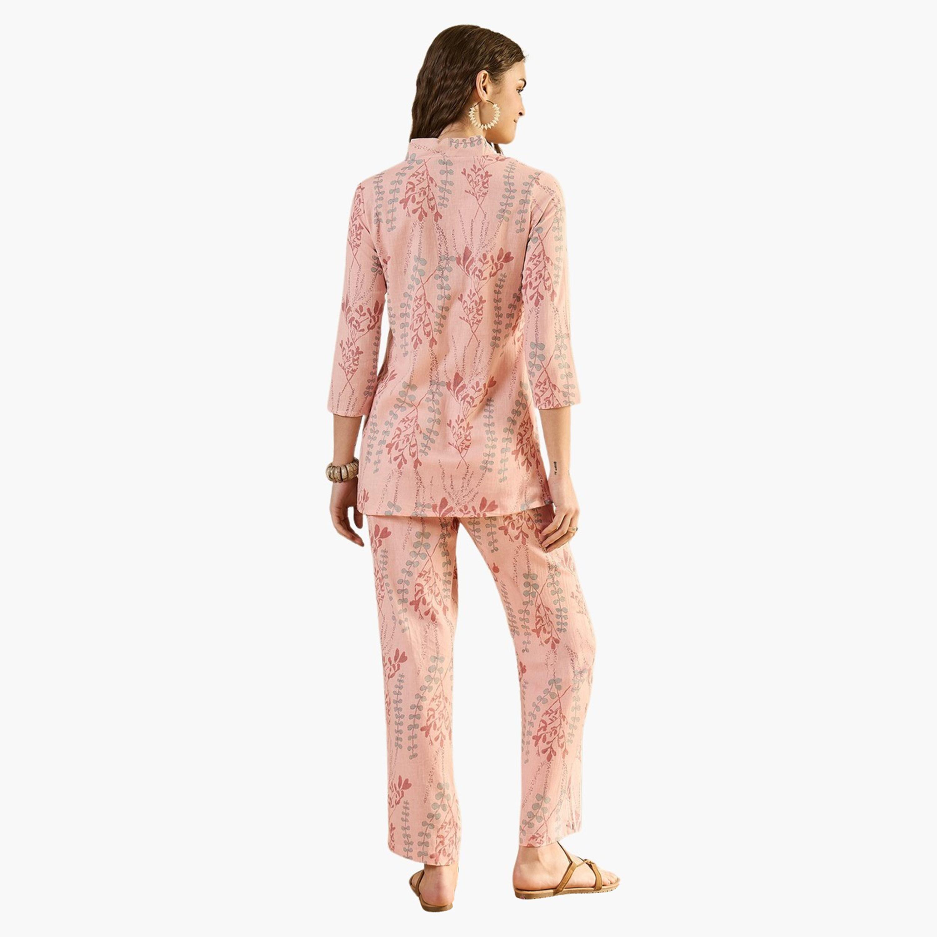 Sanskrutihomes X Styli Printed Pure Cotton Top and Trouser Co-Ord Set-women-clothing-coordsets-image-3
