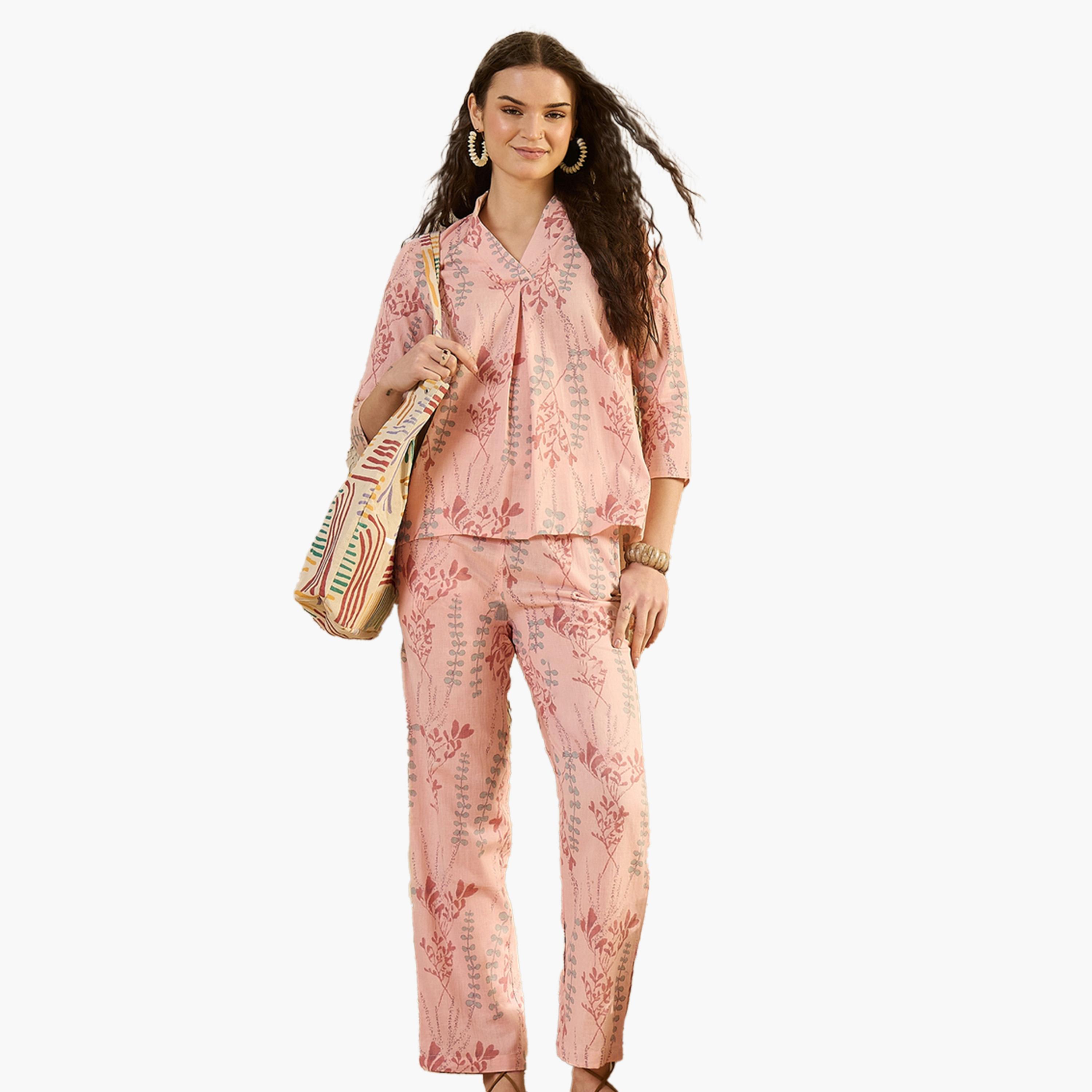 Sanskrutihomes X Styli Printed Pure Cotton Top and Trouser Co-Ord Set-women-clothing-coordsets-image-5