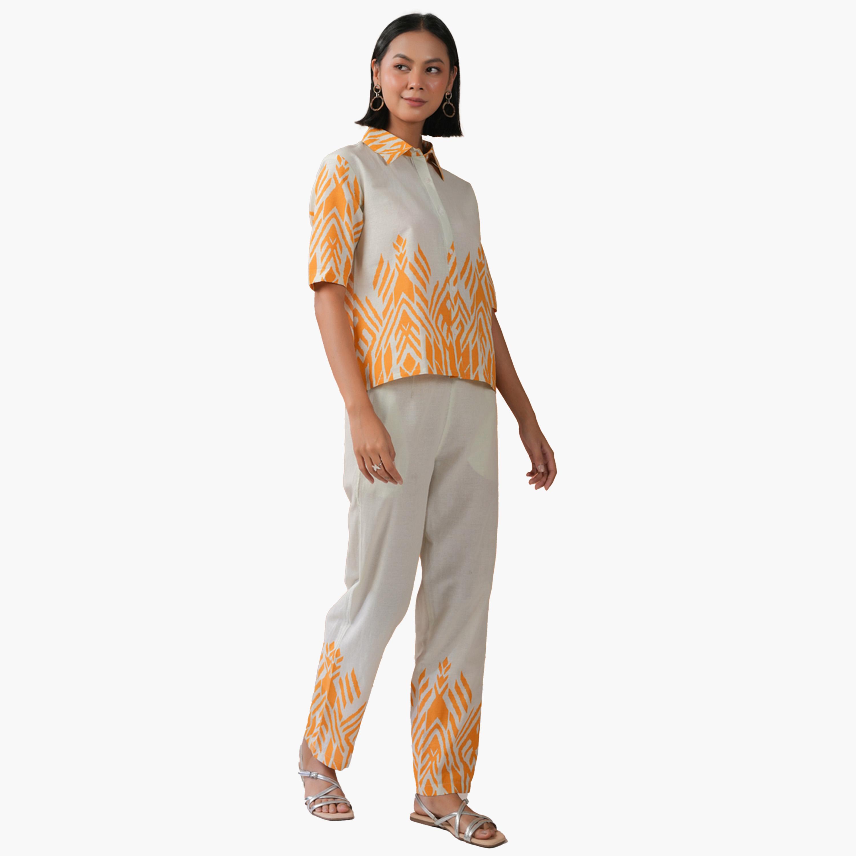 Sanskrutihomes X Styli Geometric Printed Pure Cotton Top and Pants Co-Ords-women-clothing-coordsets-image-3