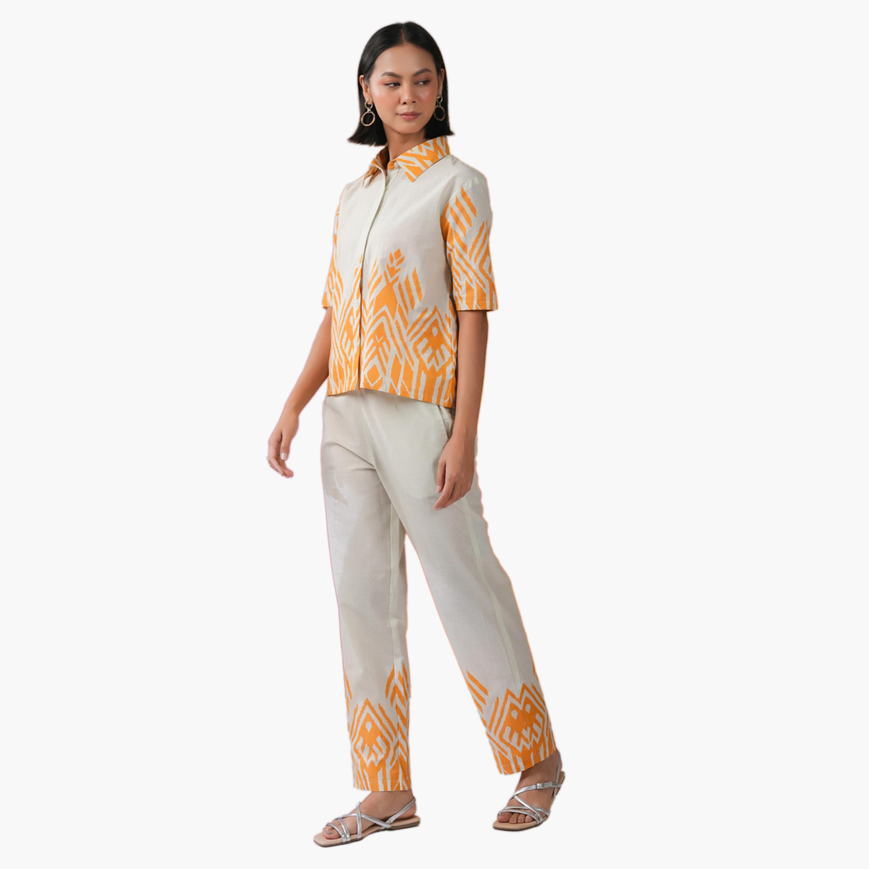 Sanskrutihomes X Styli Geometric Printed Pure Cotton Top and Pants Co-Ords-women-clothing-coordsets-image-4
